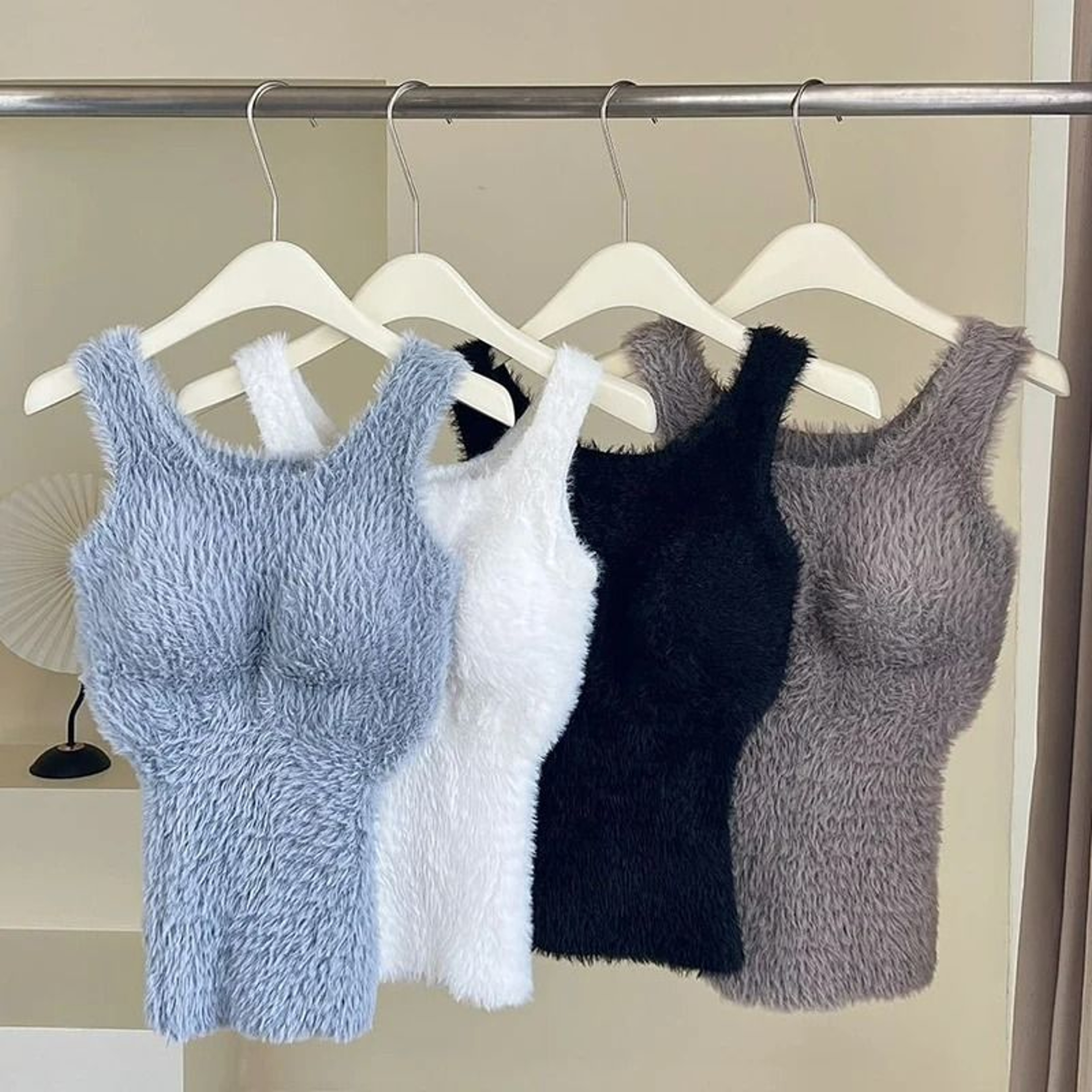 FleeceLined Thermal WoolBlend Camisole Tank Top With BuiltIn Bra Pads 1