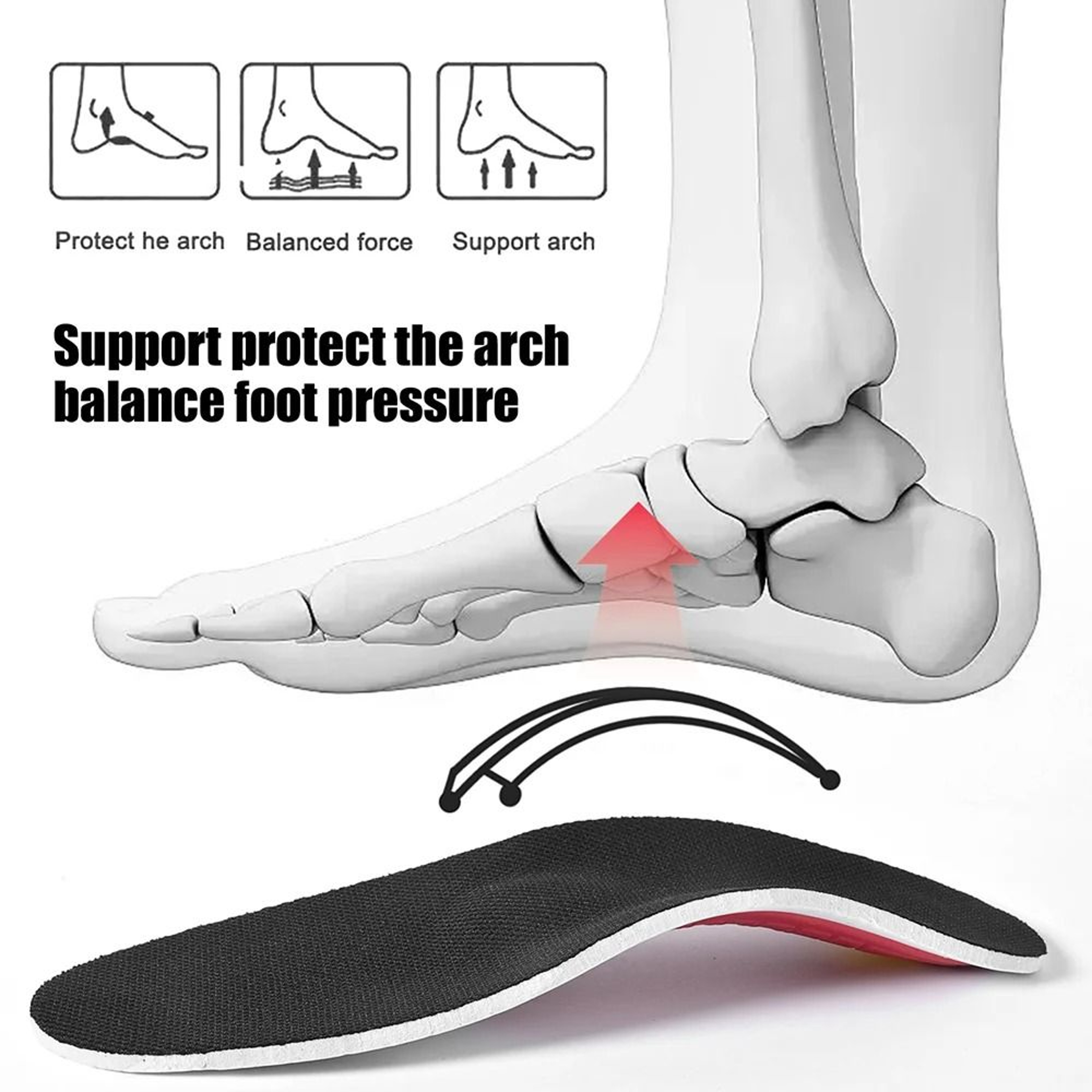 Orthotic Arch Support Flat Foot ShockAbsorbing Cushion Insoles 1