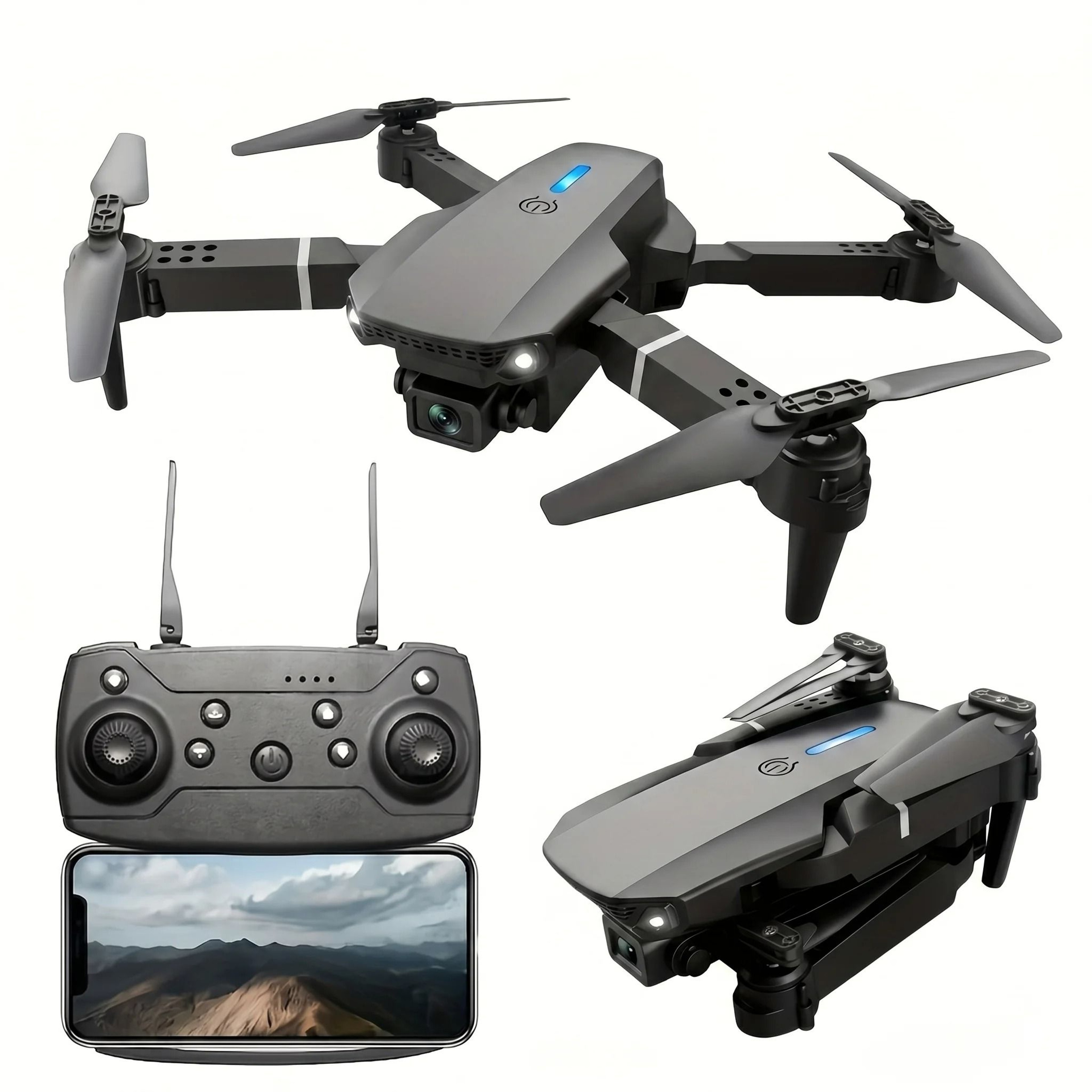 E88 PRO MAX 4K DualCamera Foldable RC Quadcopter Drone With Optical Flow  OneKey Return 0