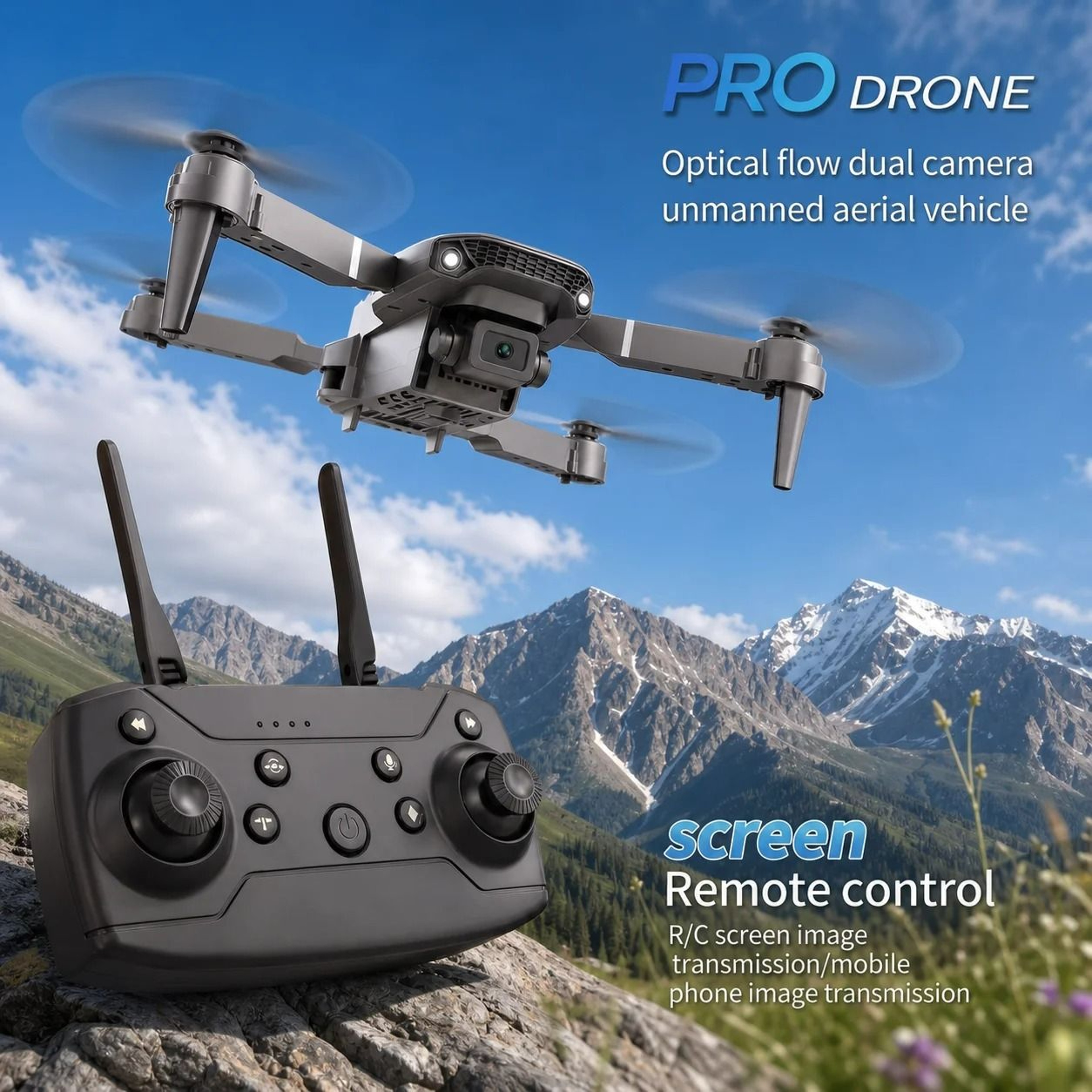 E88 PRO MAX 4K DualCamera Foldable RC Quadcopter Drone With Optical Flow  OneKey Return 1