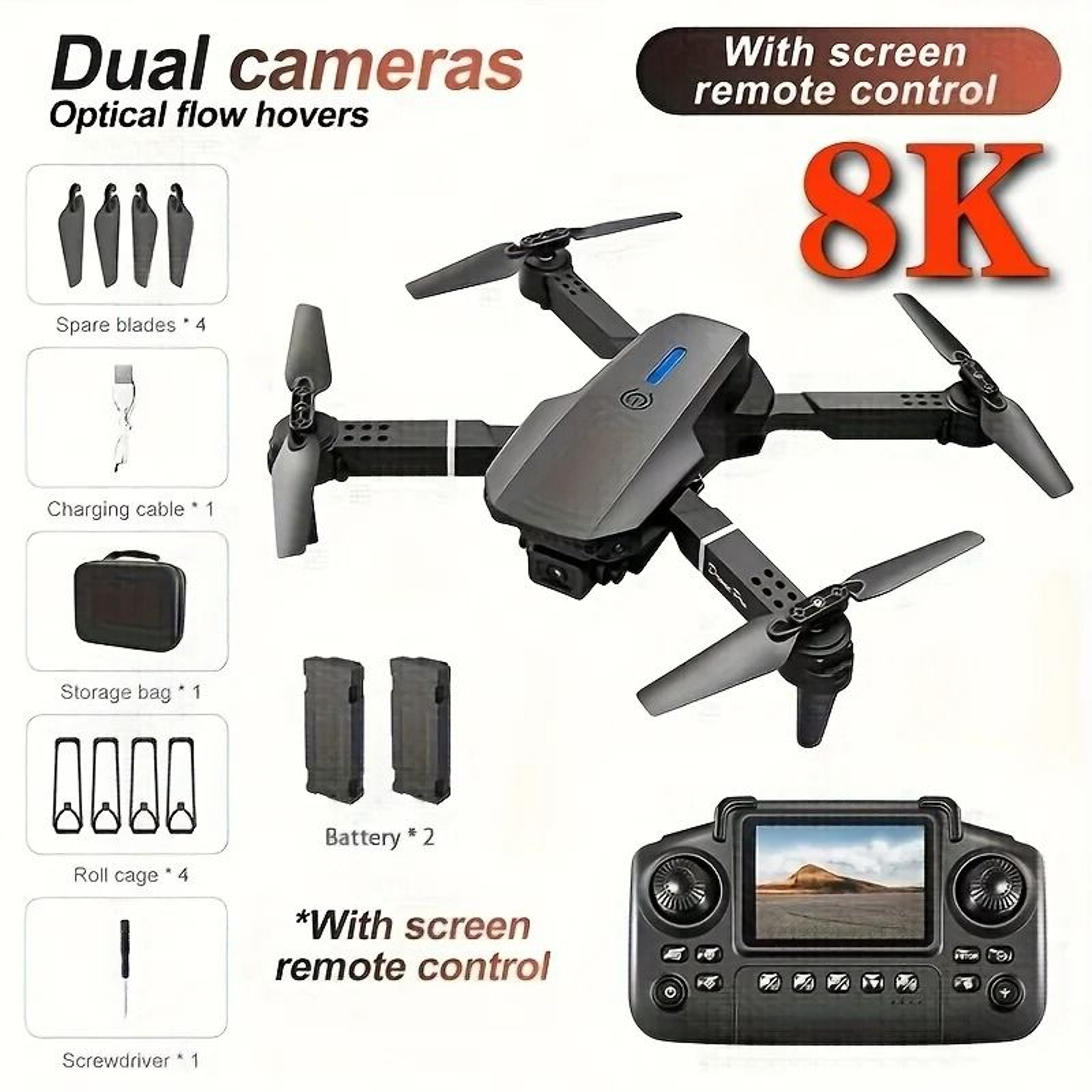 E88 PRO MAX 4K DualCamera Foldable RC Quadcopter Drone With Optical Flow  OneKey Return 7