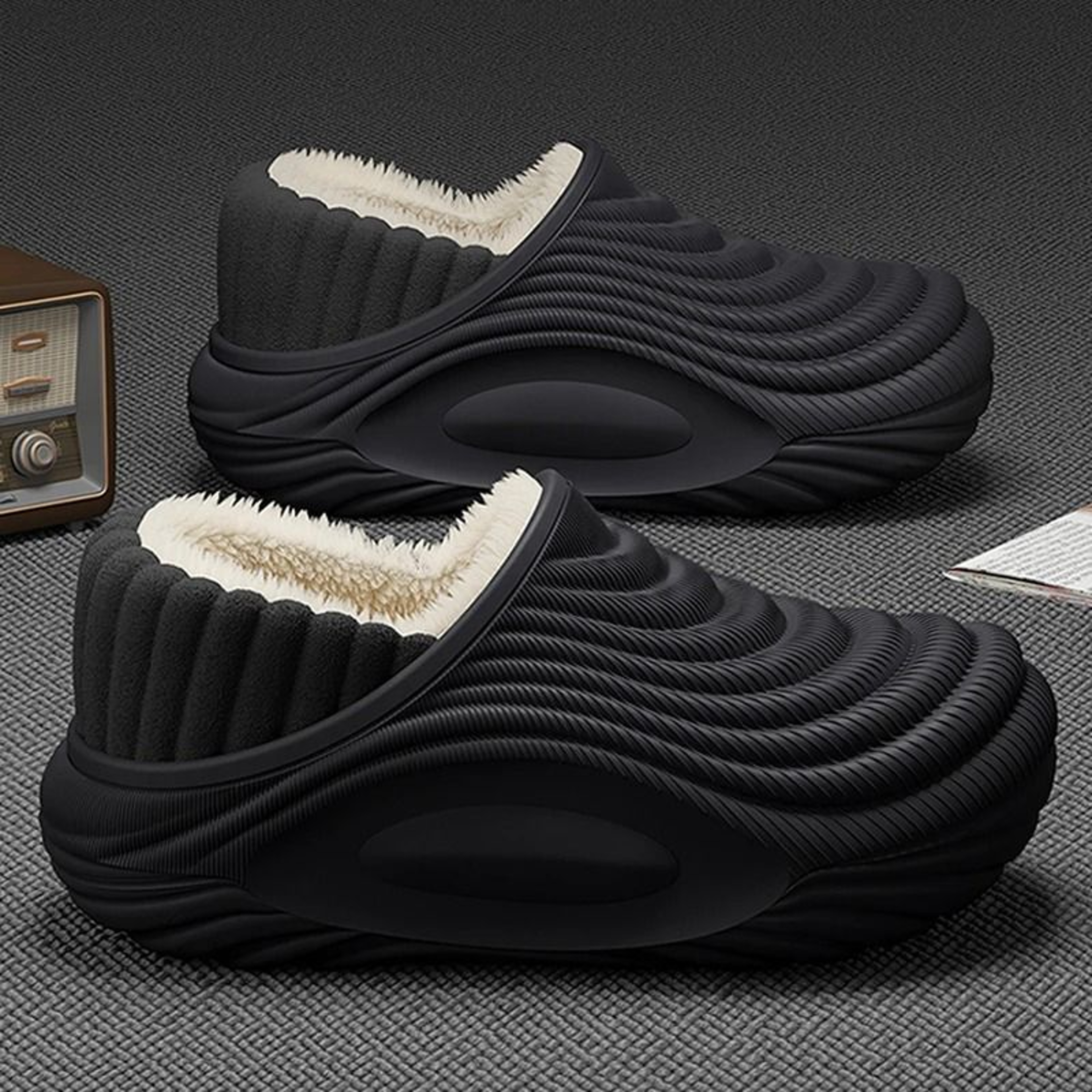 Waterproof PlushLined ThickSole Indoor Winter Slippers 1