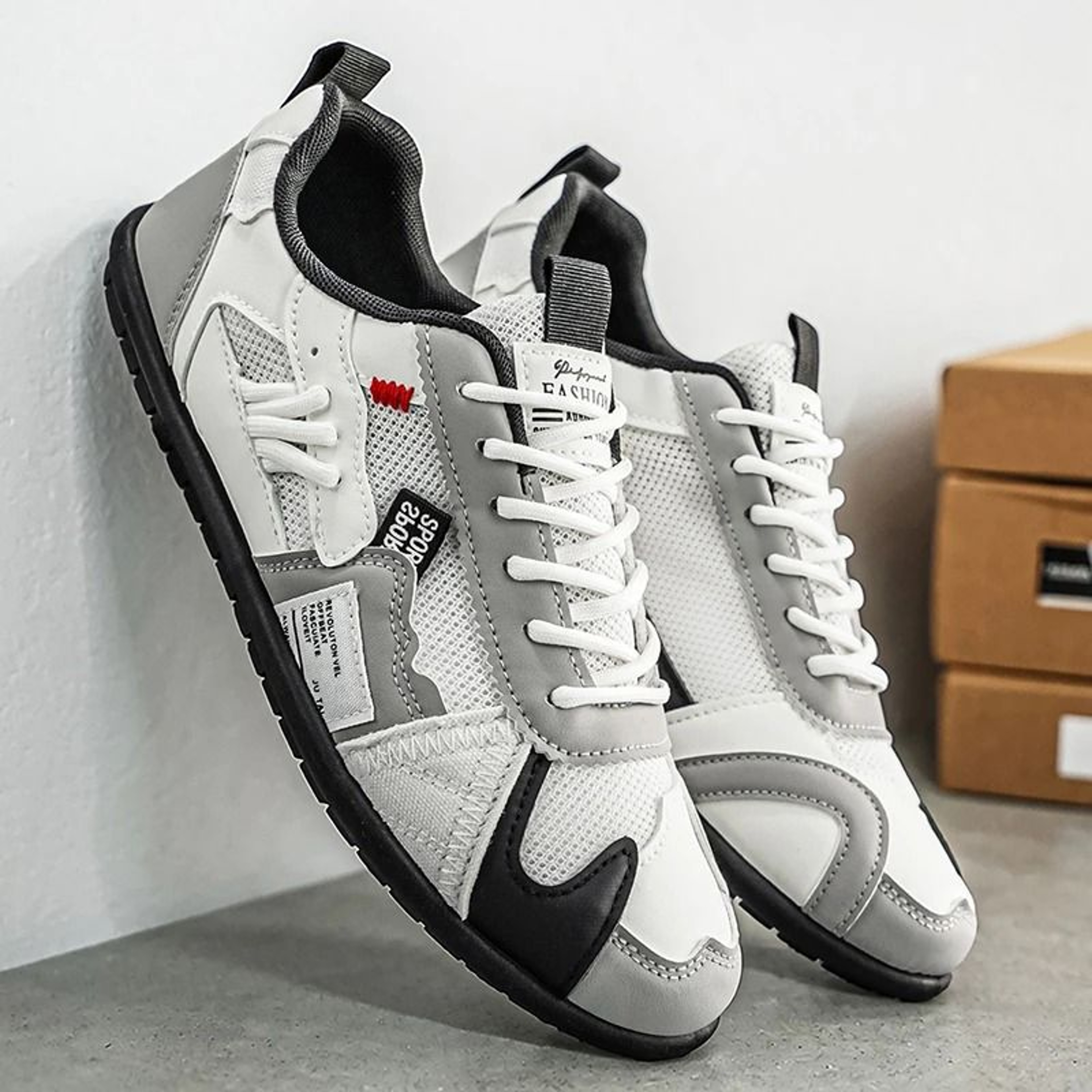 Mens Retro Lightweight ColorBlocked Breathable Mesh Casual Sneakers 7