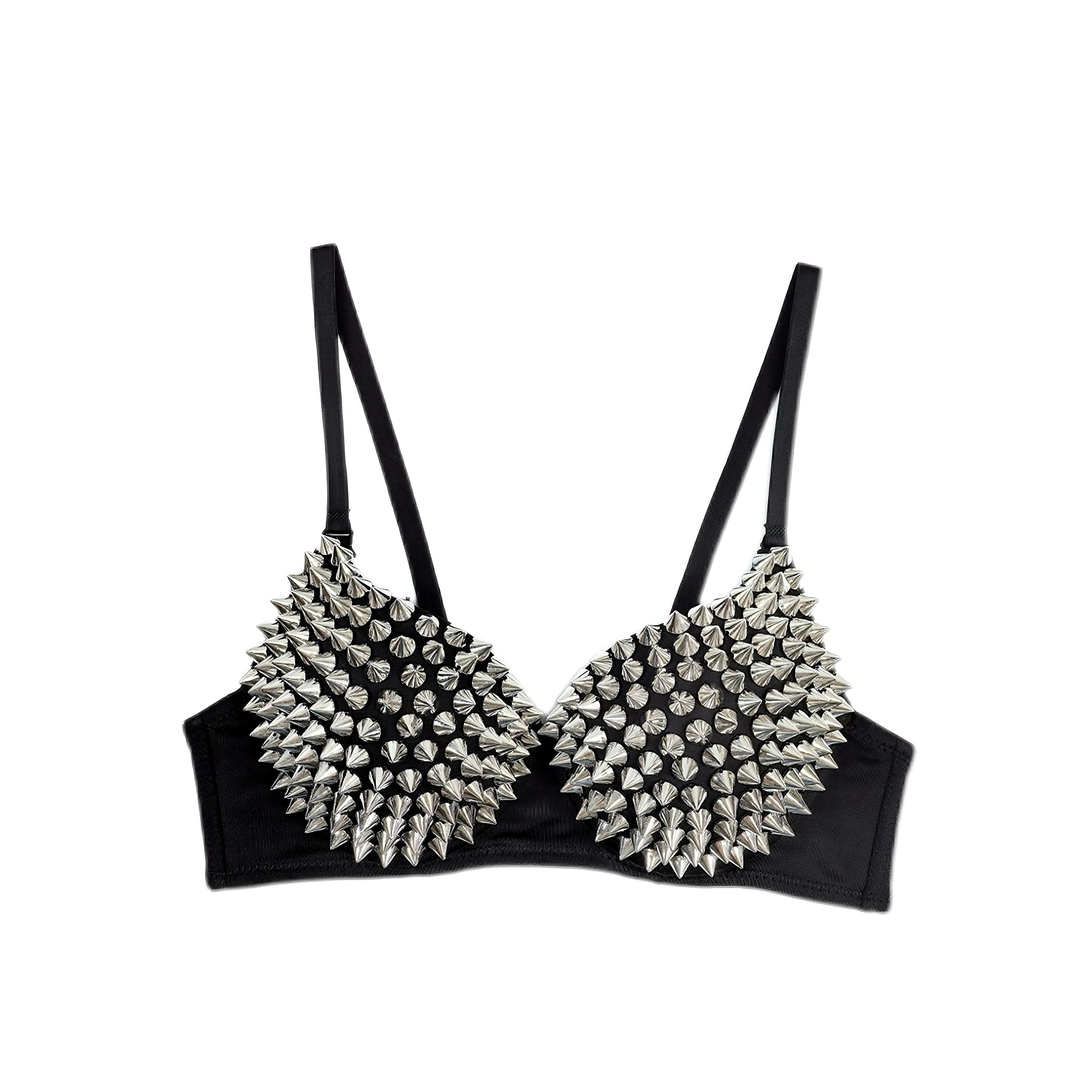 Glamorous Metallic Sequin DeepV Wireless Bralette Top 1