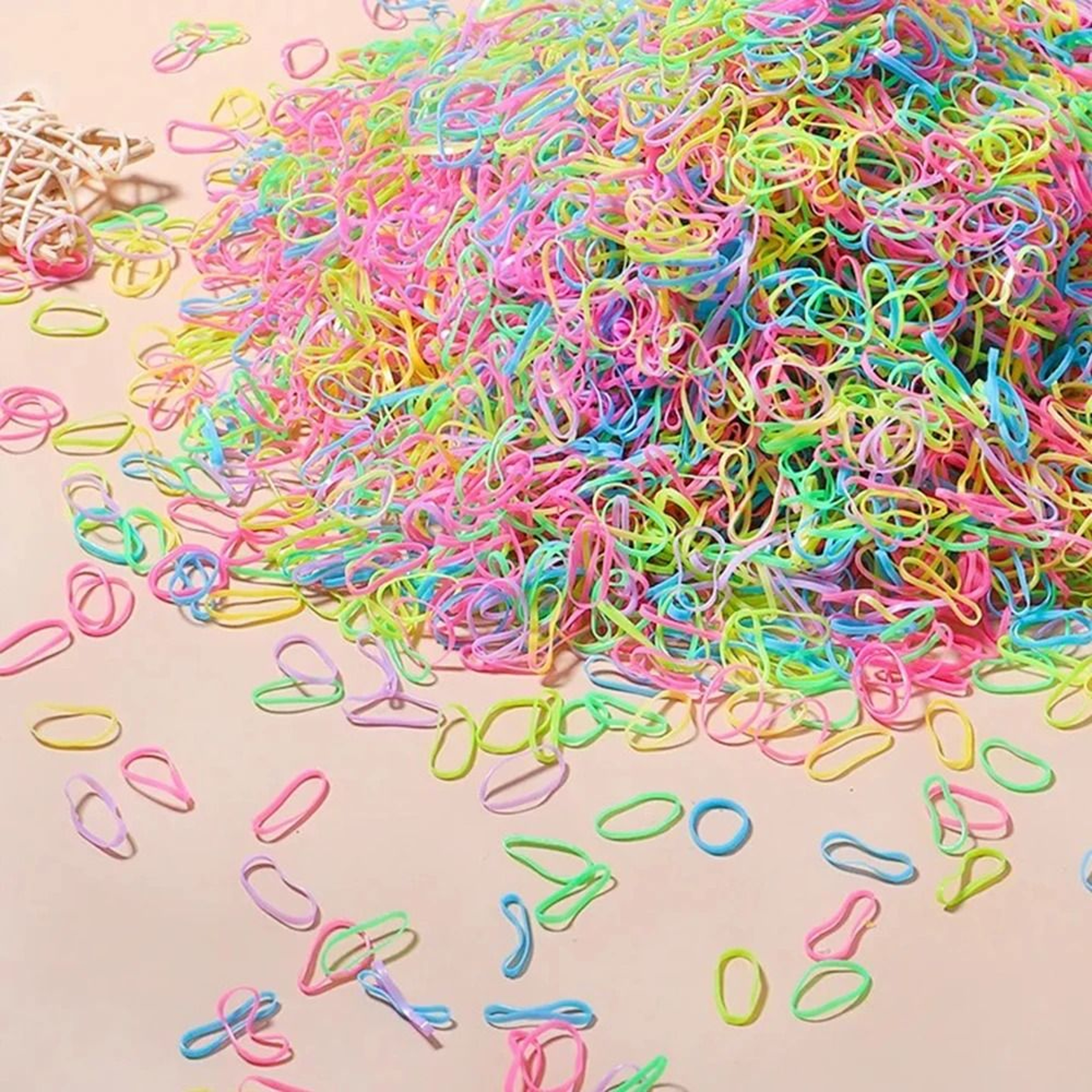 Colorful Seamless Elastic Mini Hair Ties  Ponytail Bands Set 10