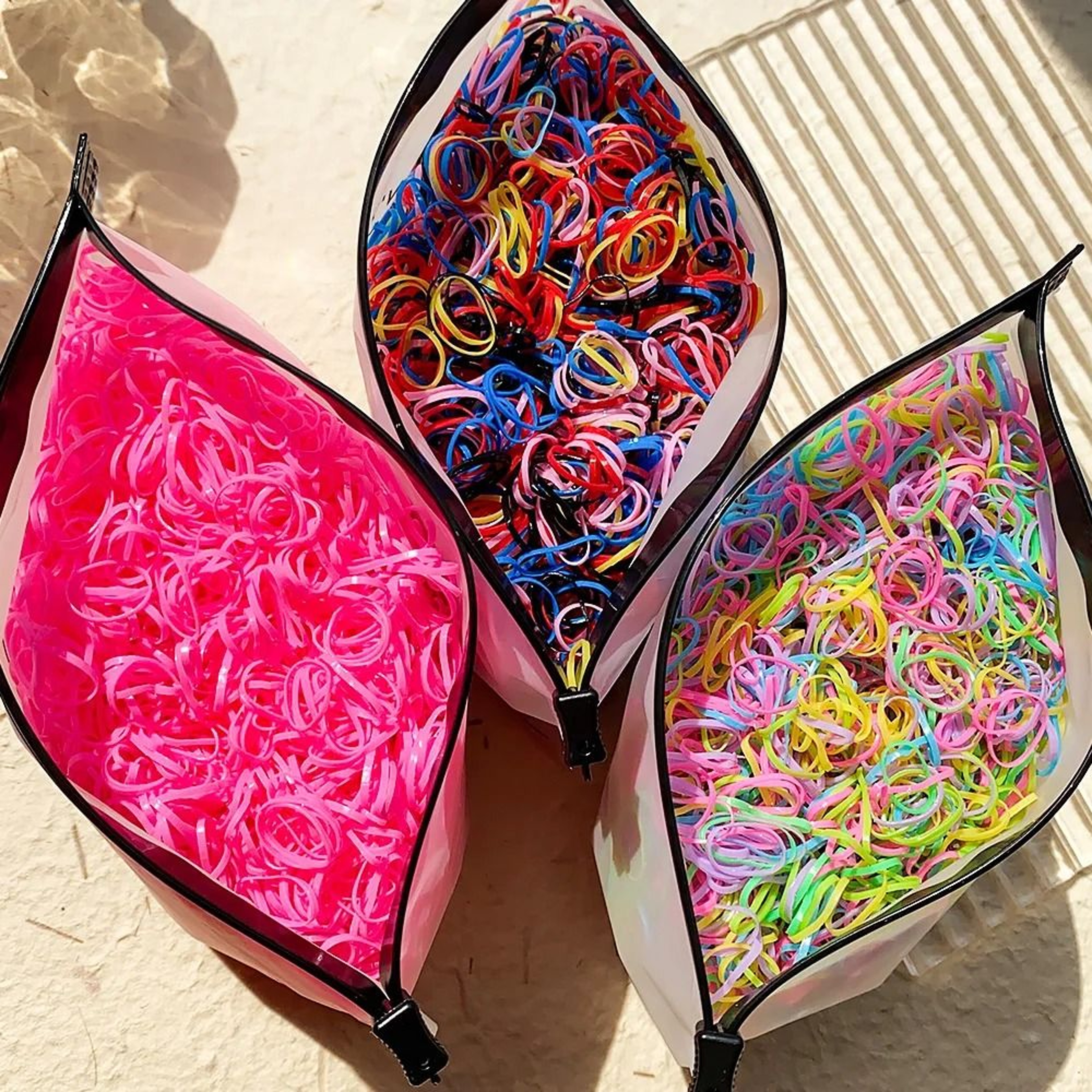 Colorful Seamless Elastic Mini Hair Ties  Ponytail Bands Set 3
