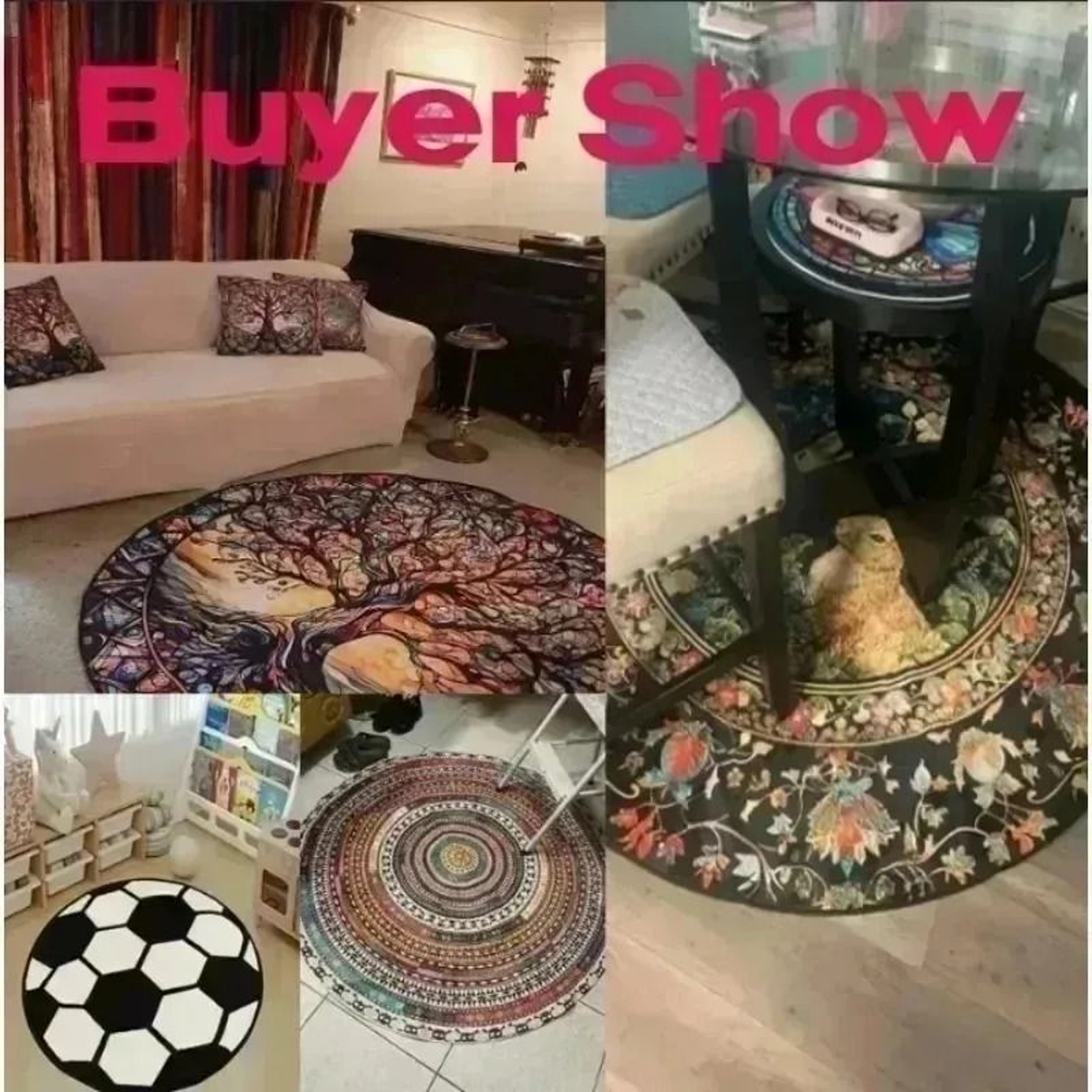 3D Vortex Optical Illusion Round Area Rug  Hypnotic Floor Accent Mat 6