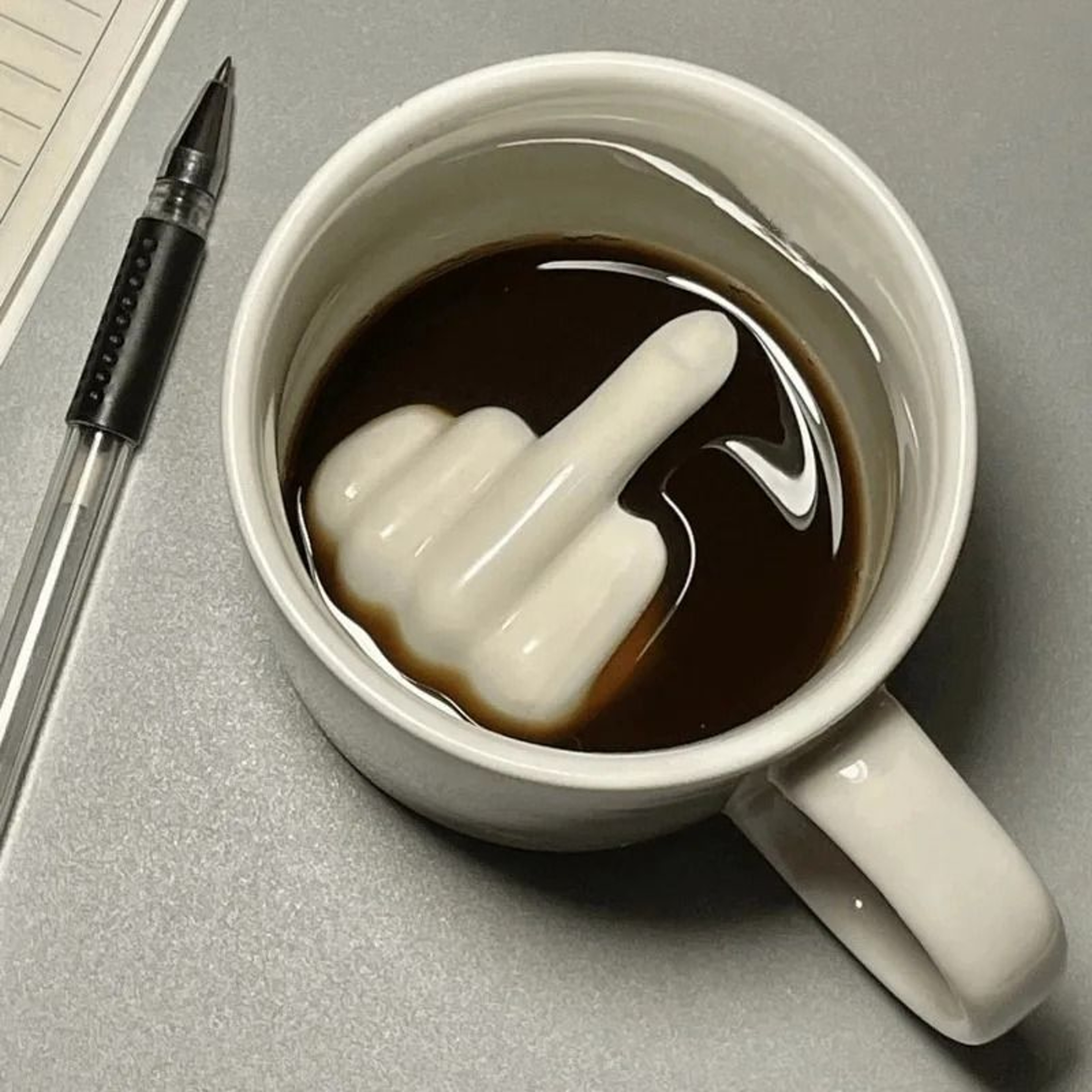 Creative Middle Finger Ceramic Mug  Novelty Funny Gag Coffee Cup 0