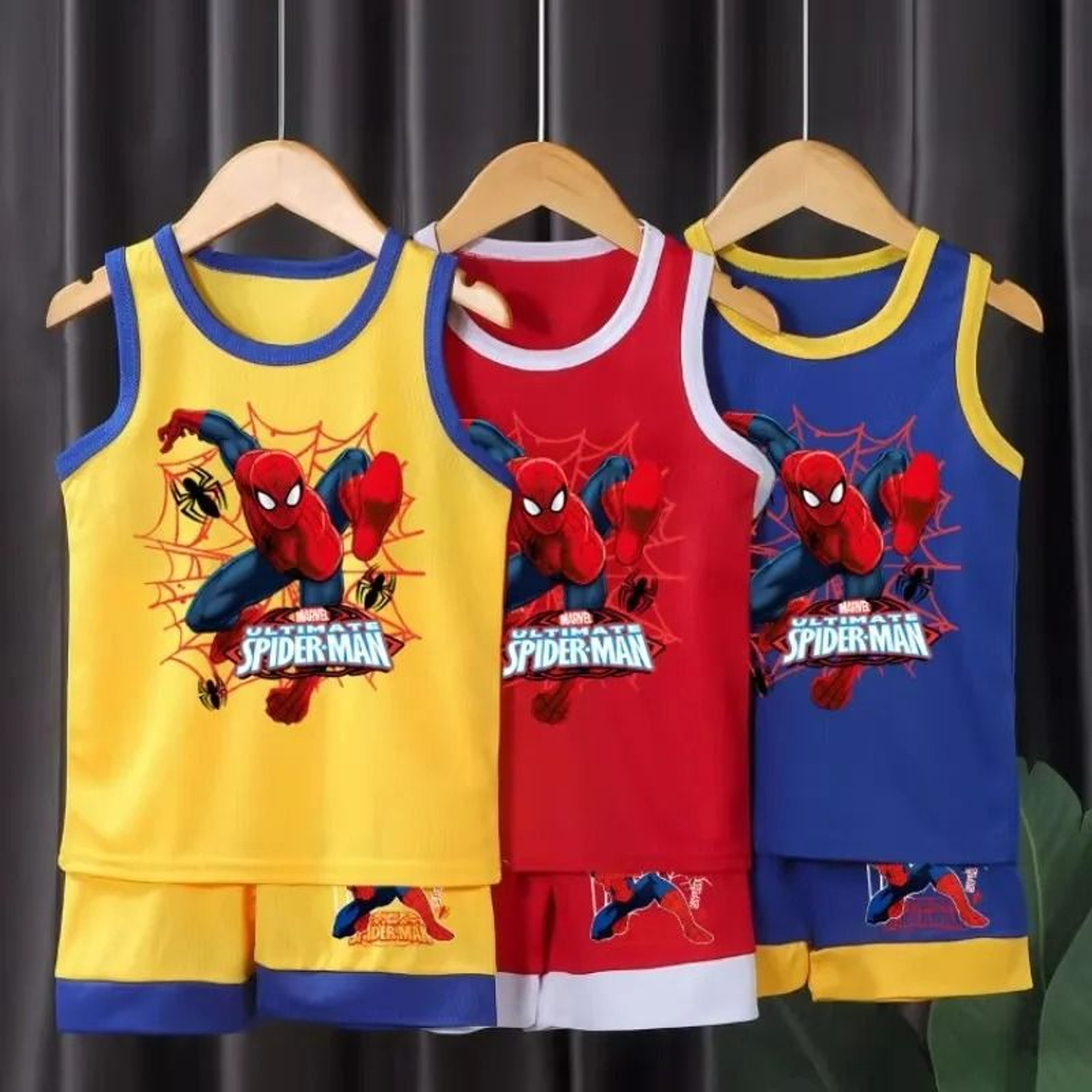 Boys Breathable Cartoon Sleeveless Vest  Shorts 2Piece Set 0