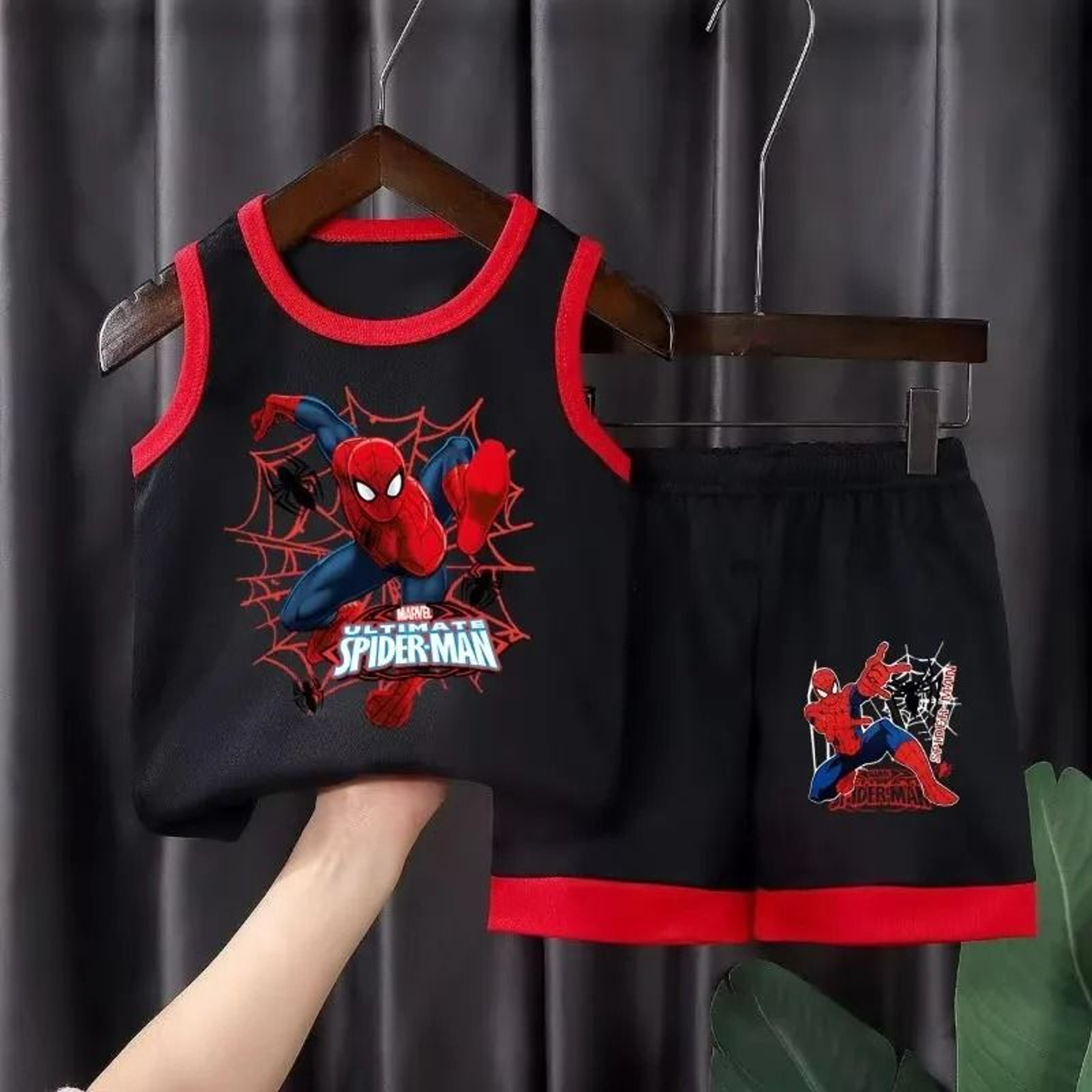 Boys Breathable Cartoon Sleeveless Vest  Shorts 2Piece Set 7