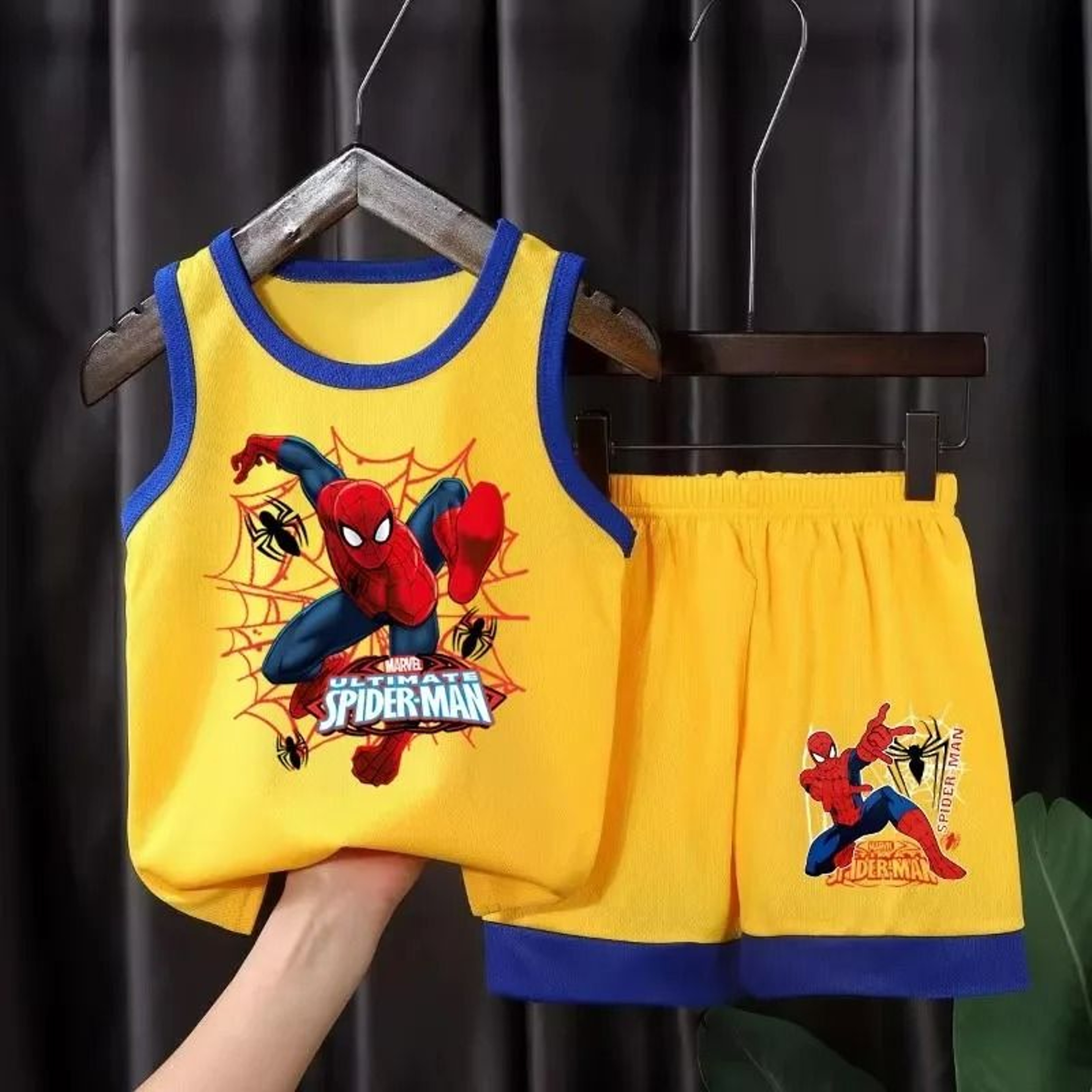 Boys Breathable Cartoon Sleeveless Vest  Shorts 2Piece Set 9