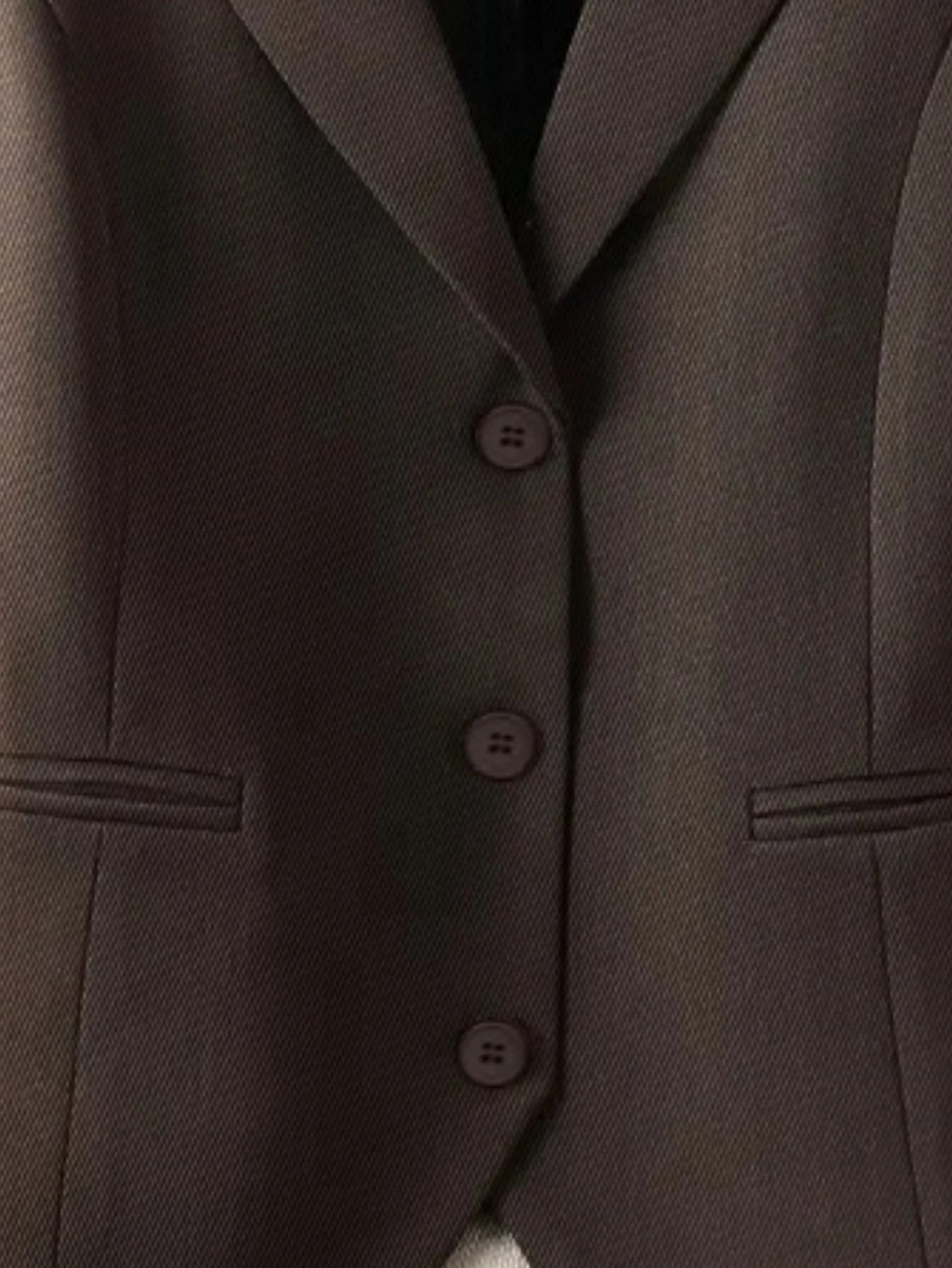 Womens Vintage Brown Lapel Tailored Suit Vest 3