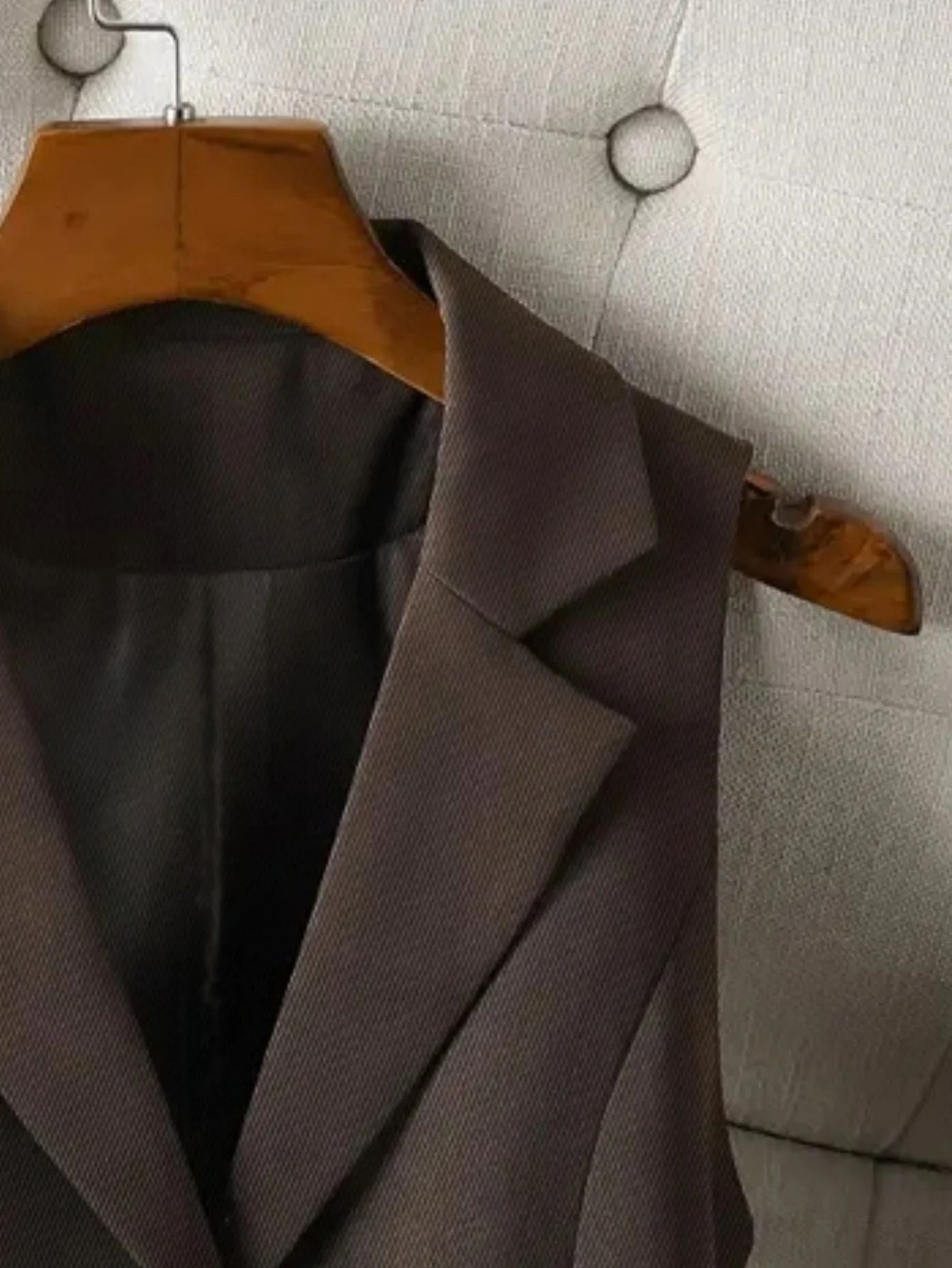 Womens Vintage Brown Lapel Tailored Suit Vest 2