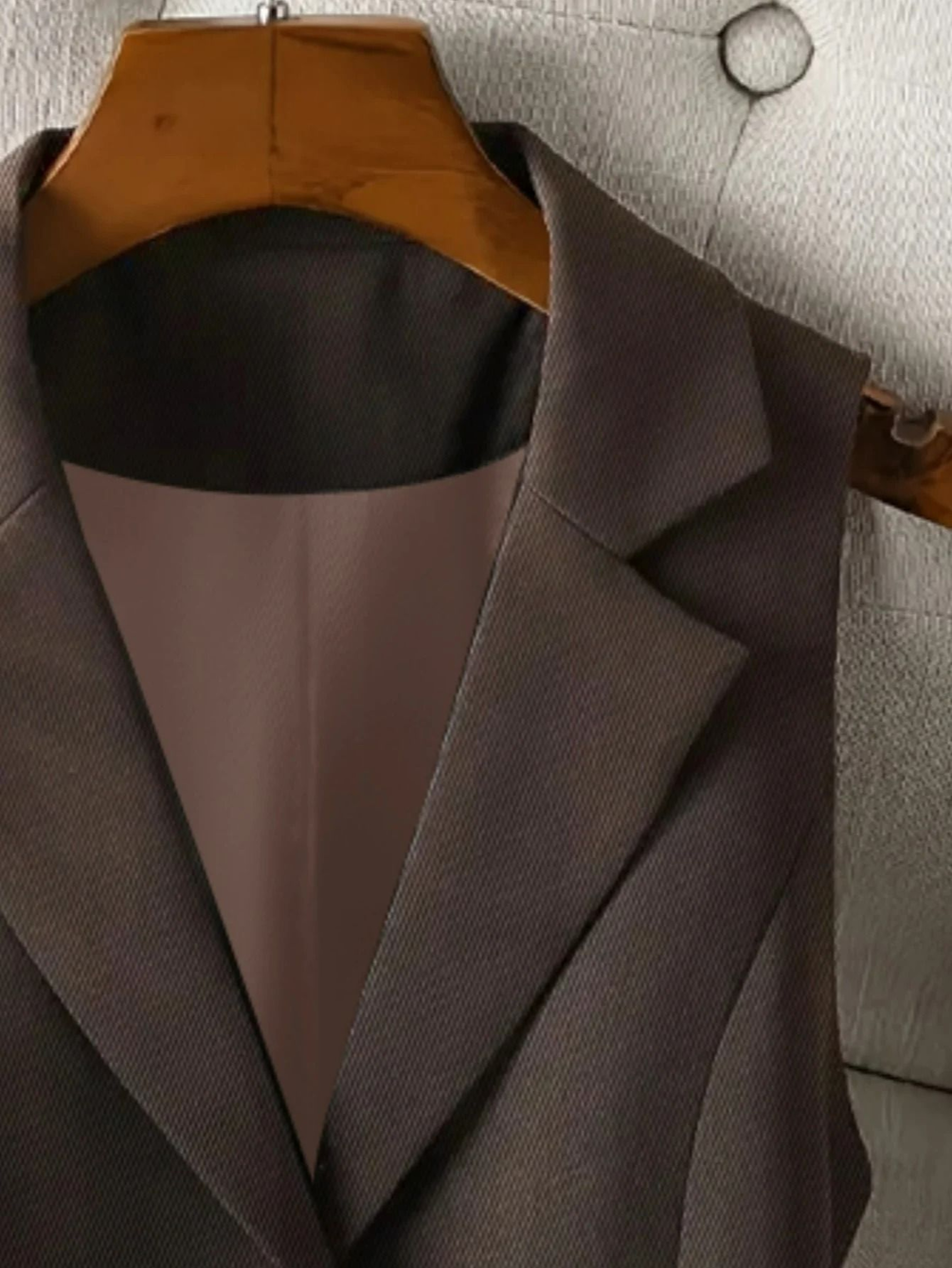 Womens Vintage Brown Lapel Tailored Suit Vest 5