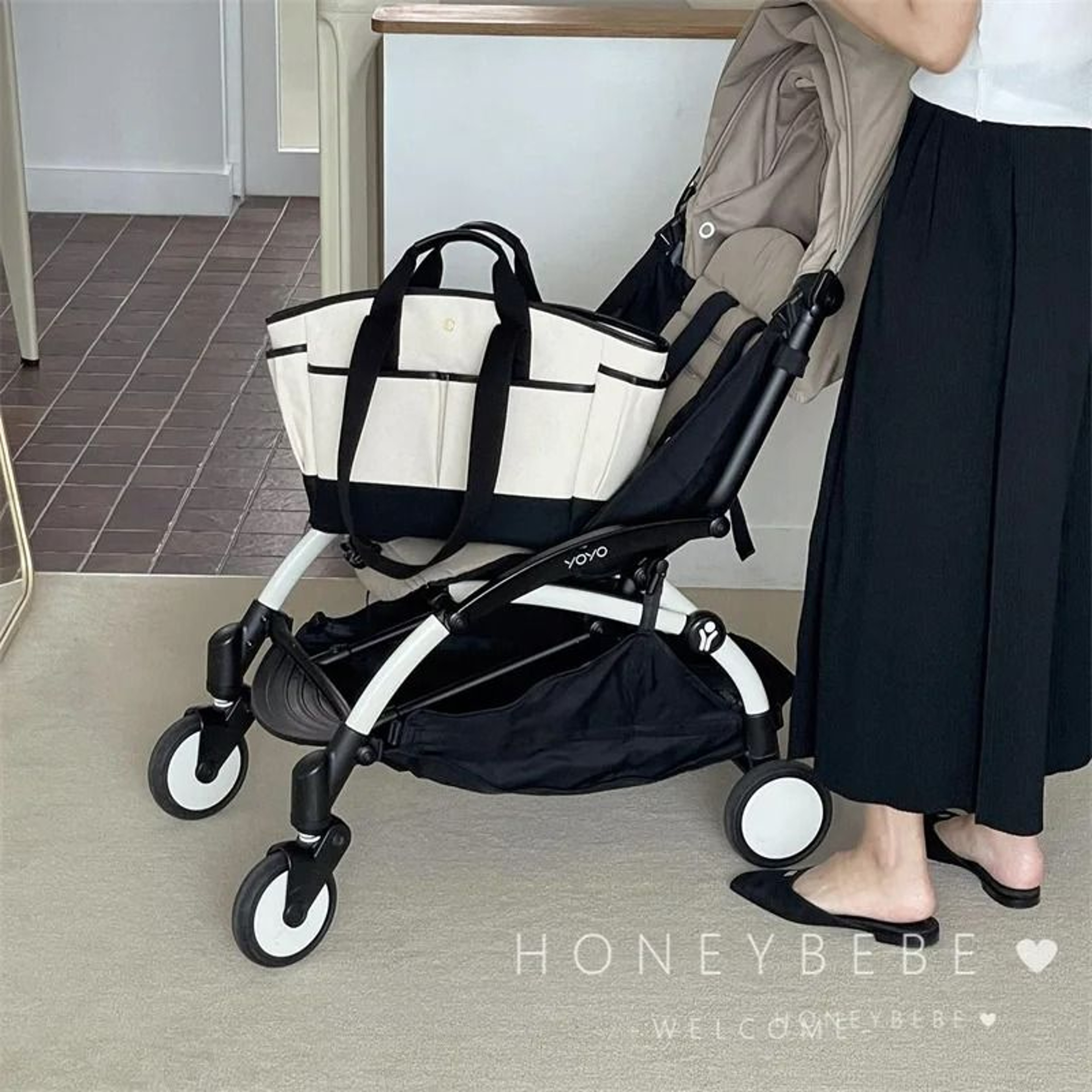 Large Capacity Canvas Diaper Bag  Maternity Crossbody 3