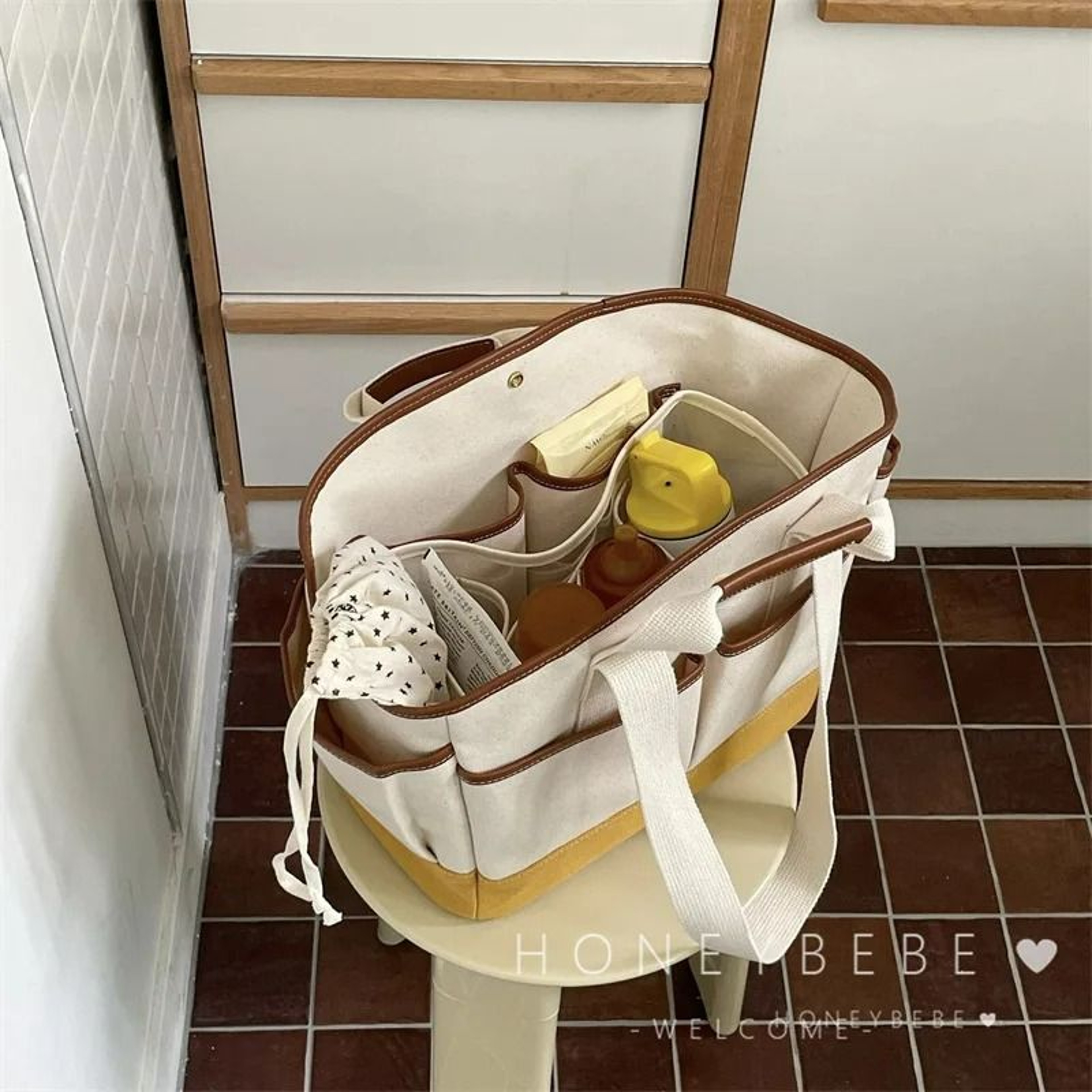 Large Capacity Canvas Diaper Bag  Maternity Crossbody 2