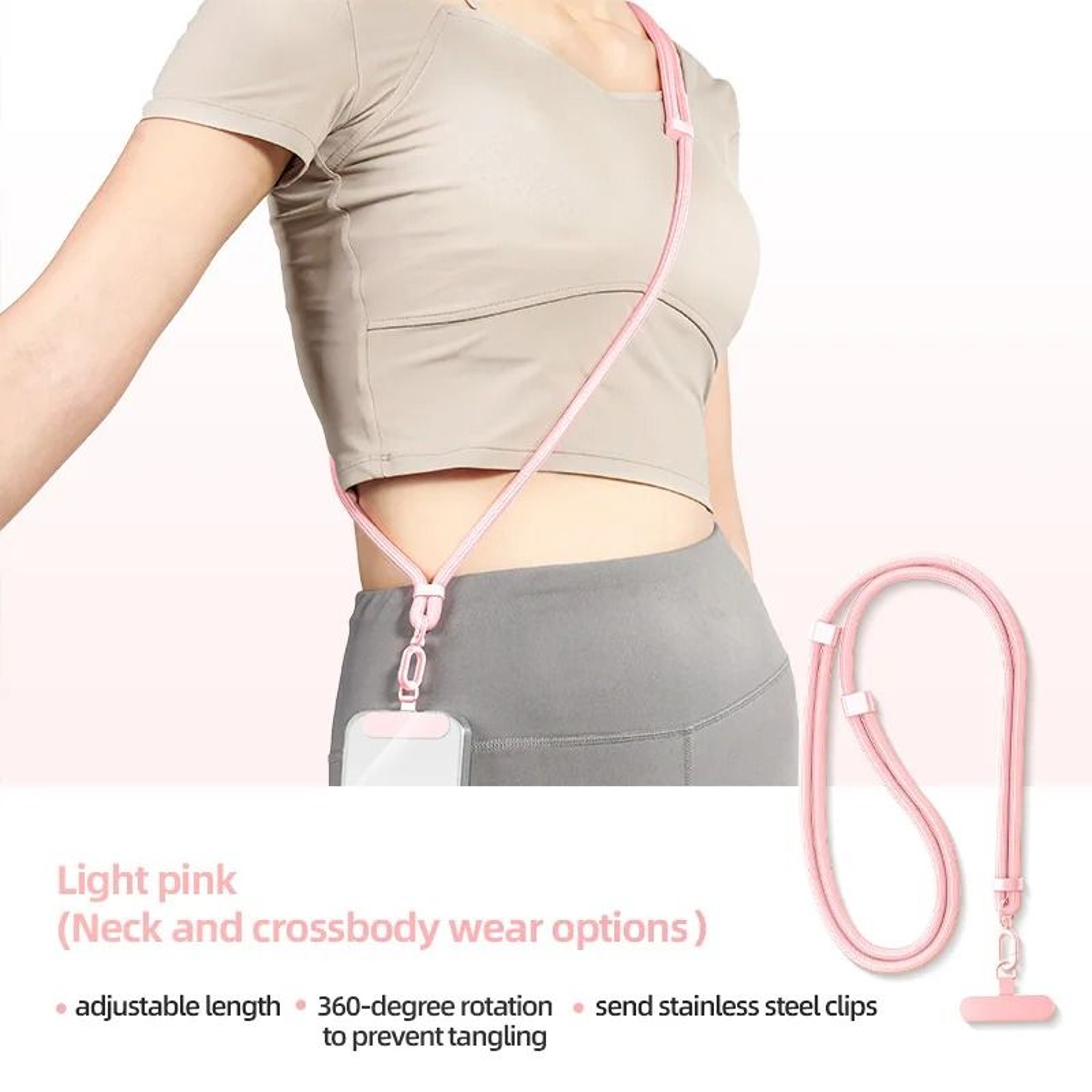 Universal Adjustable Phone Lanyard Crossbody Strap  Tether Tab 6