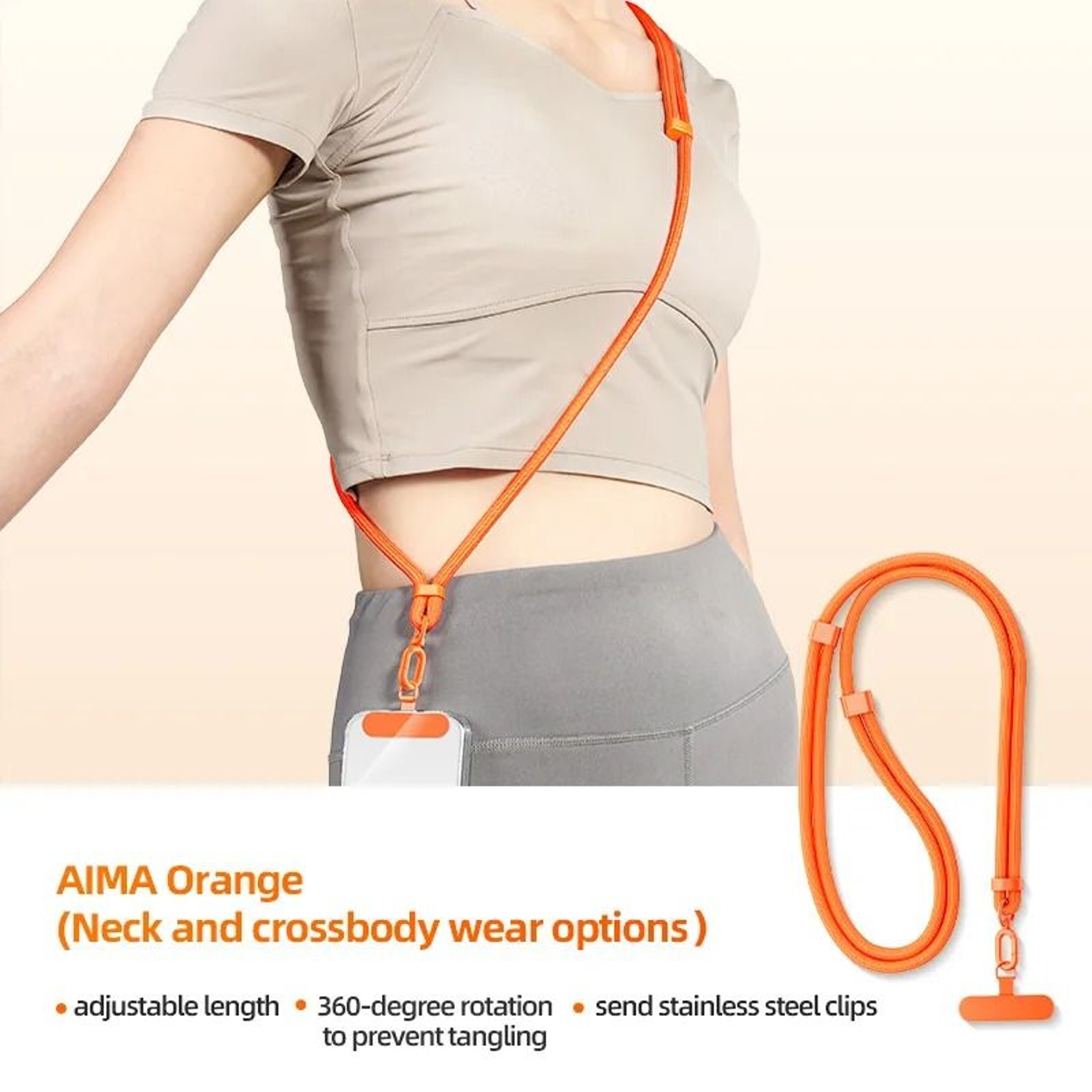 Universal Adjustable Phone Lanyard Crossbody Strap  Tether Tab 4