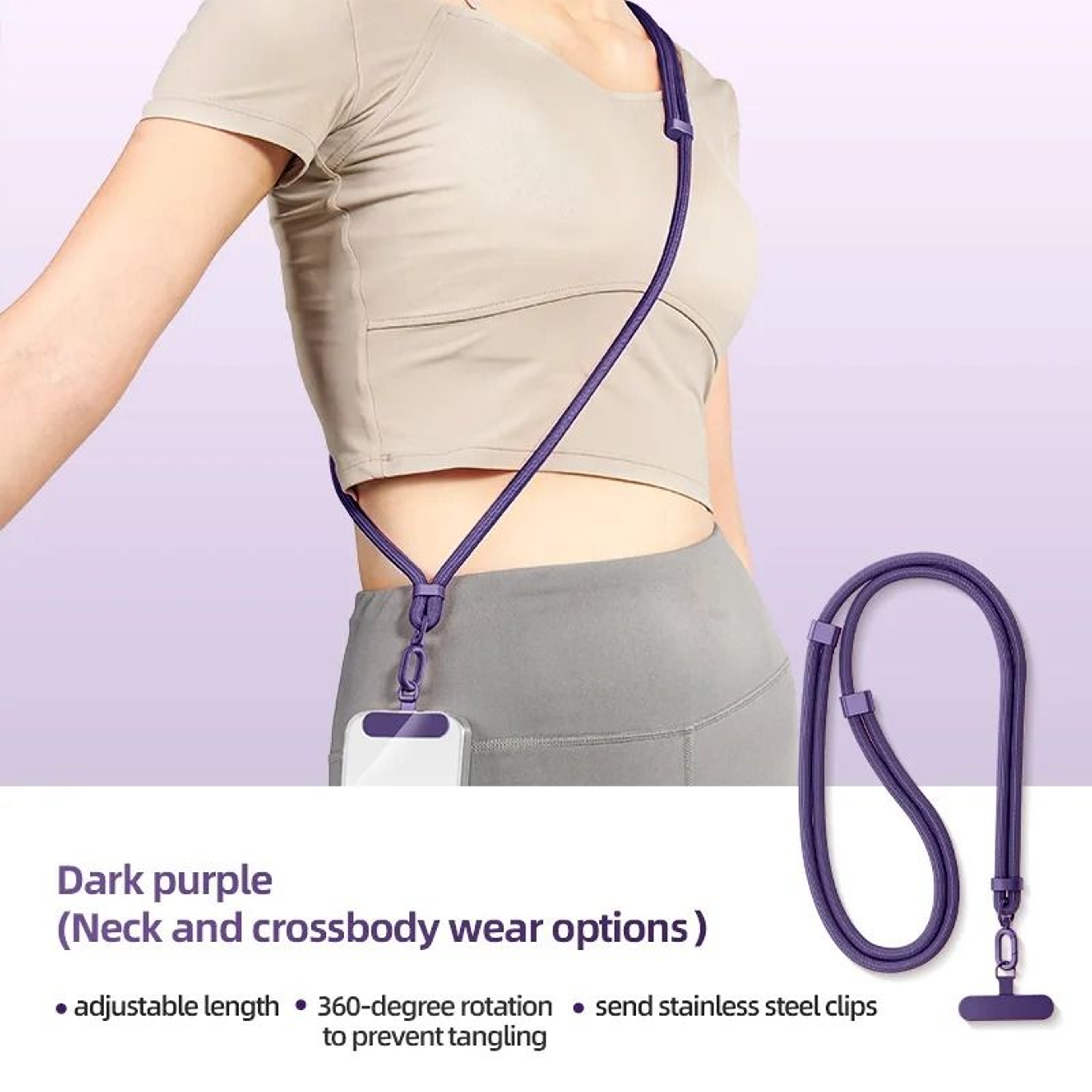 Universal Adjustable Phone Lanyard Crossbody Strap  Tether Tab 7