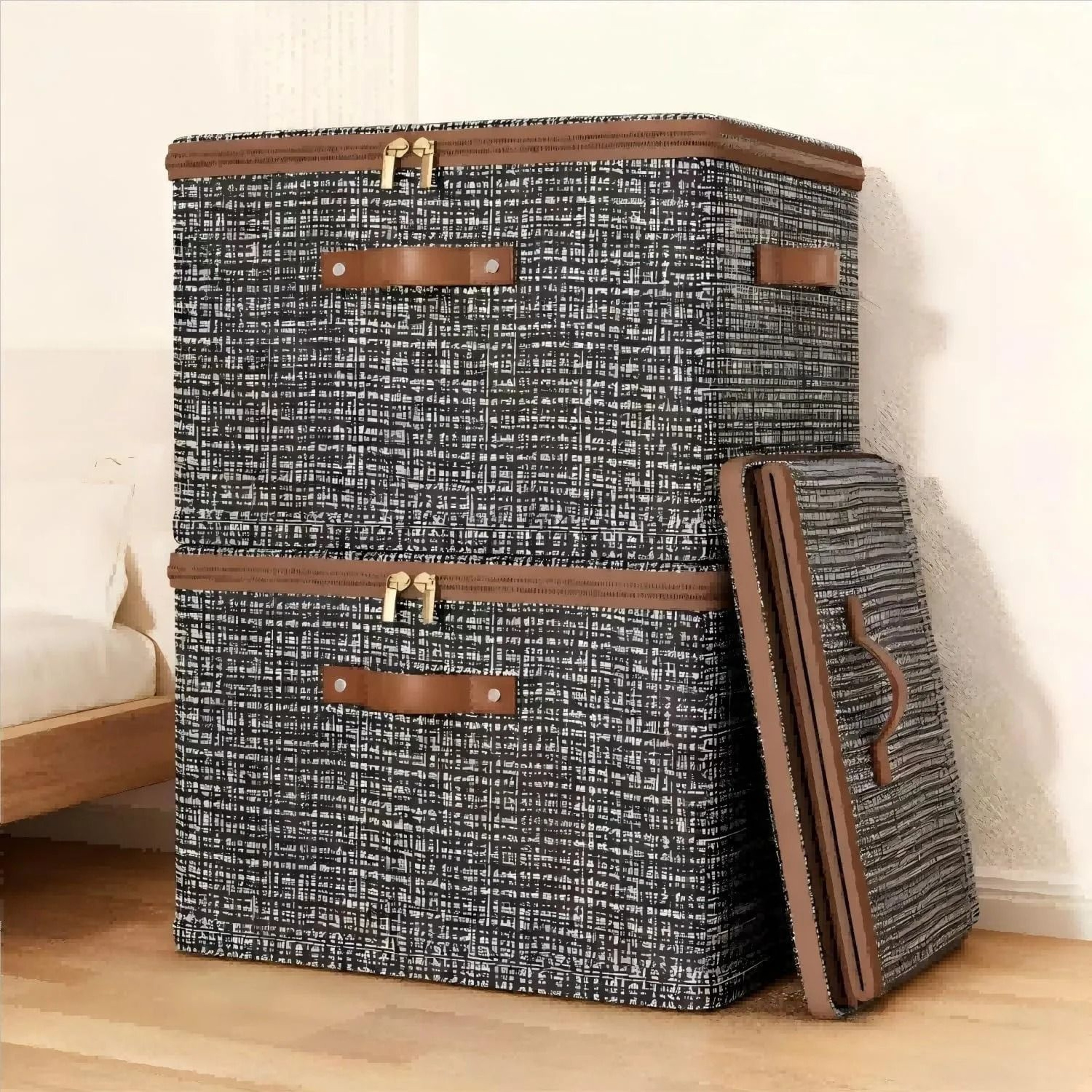 Collapsible Fabric Wardrobe Clothing  Blanket Storage Bin 5