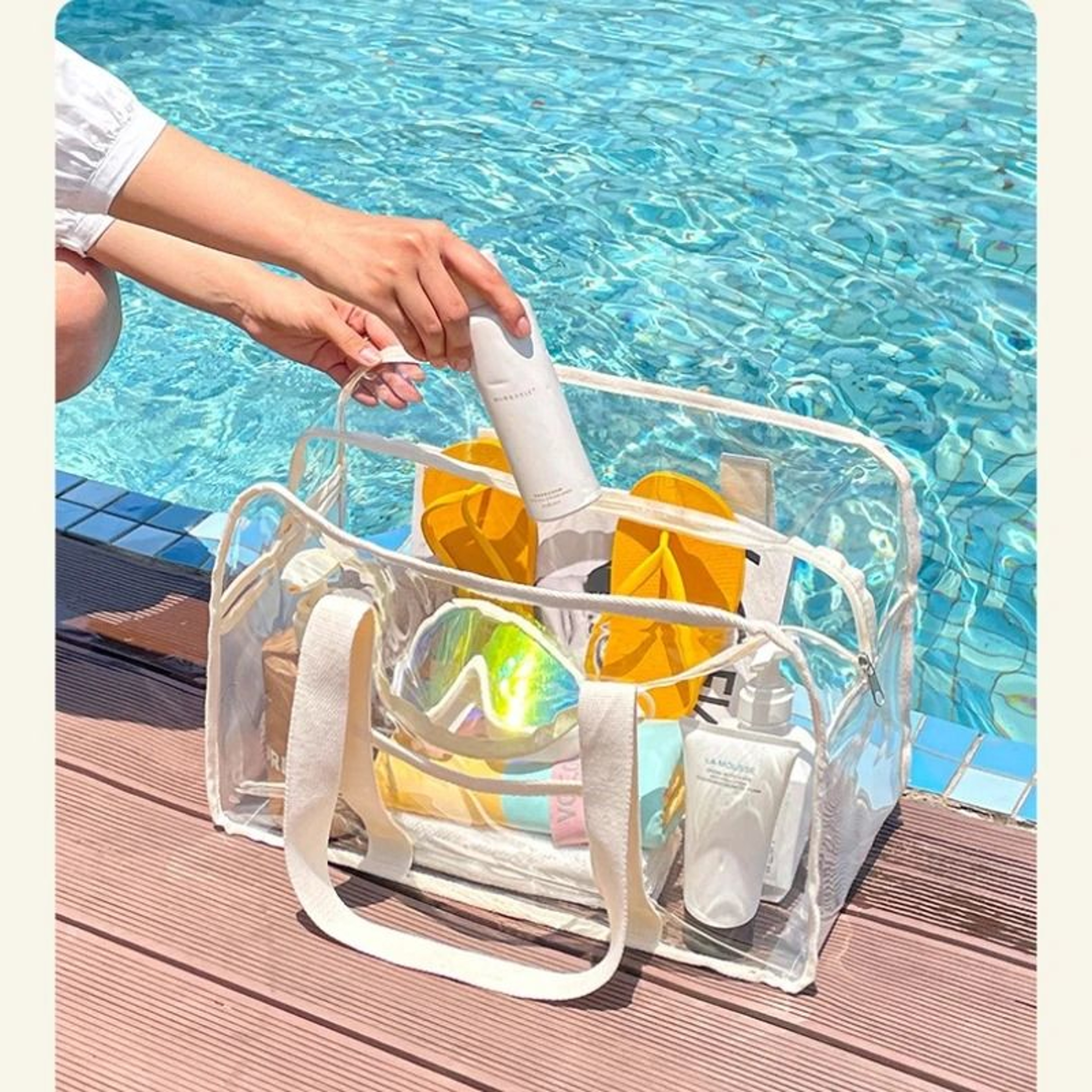 Large Clear PVC Shoulder Tote Bag  Stadium Security Handbag 2