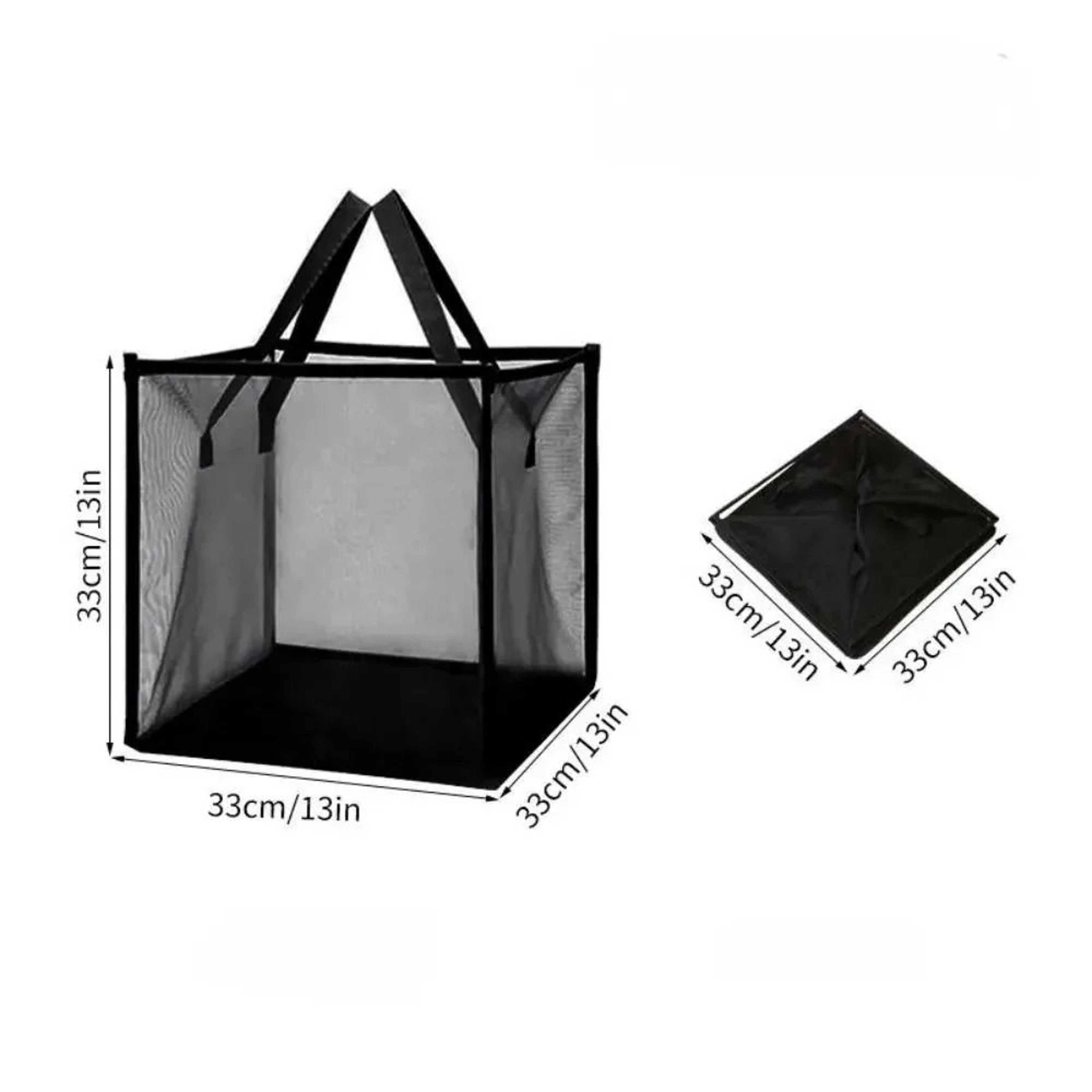 Square Foldable Breathable Mesh Laundry Hamper  Clothes Storage Basket 7
