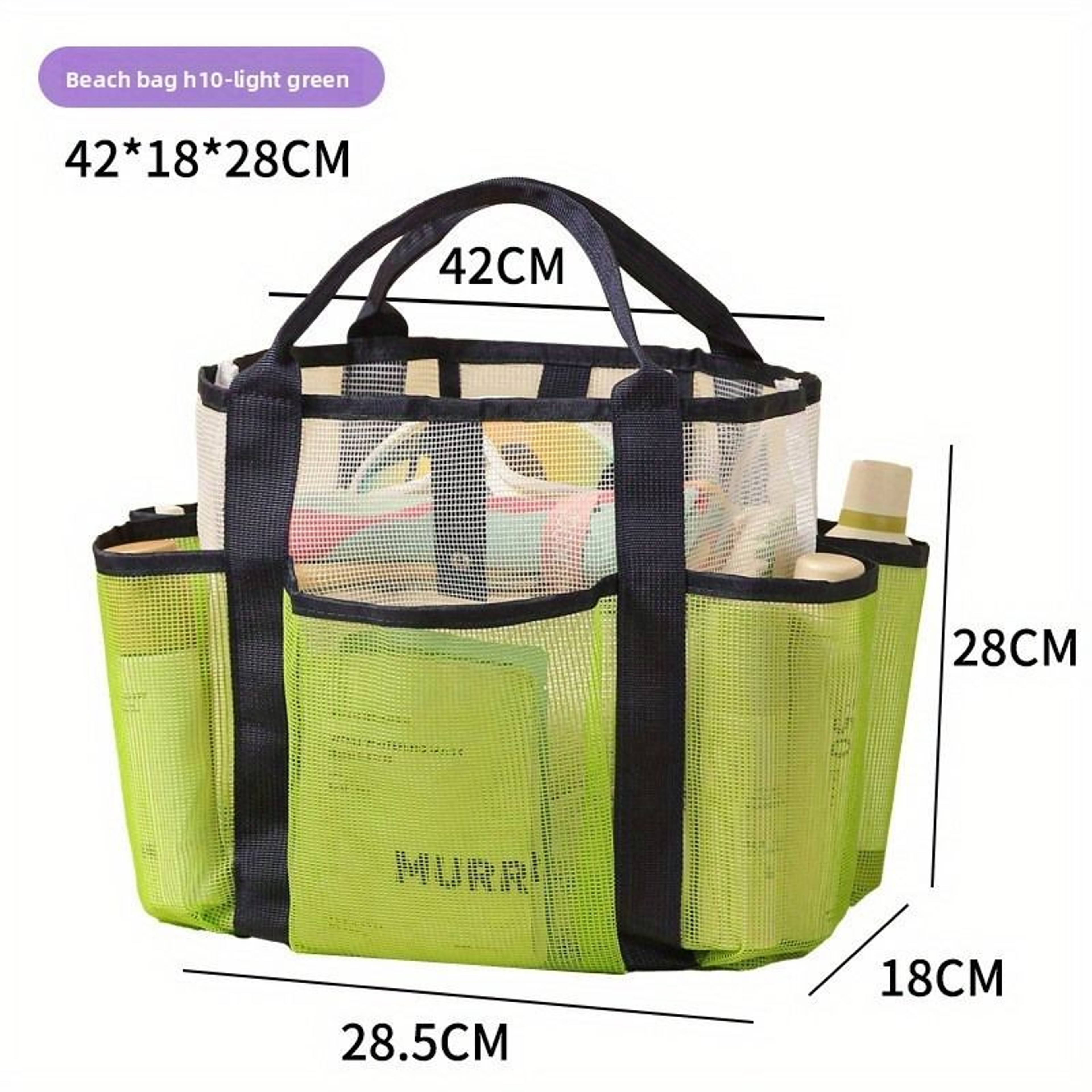LargeCapacity MultiPocket Mesh Drainage Toiletry  Beach Bag 3
