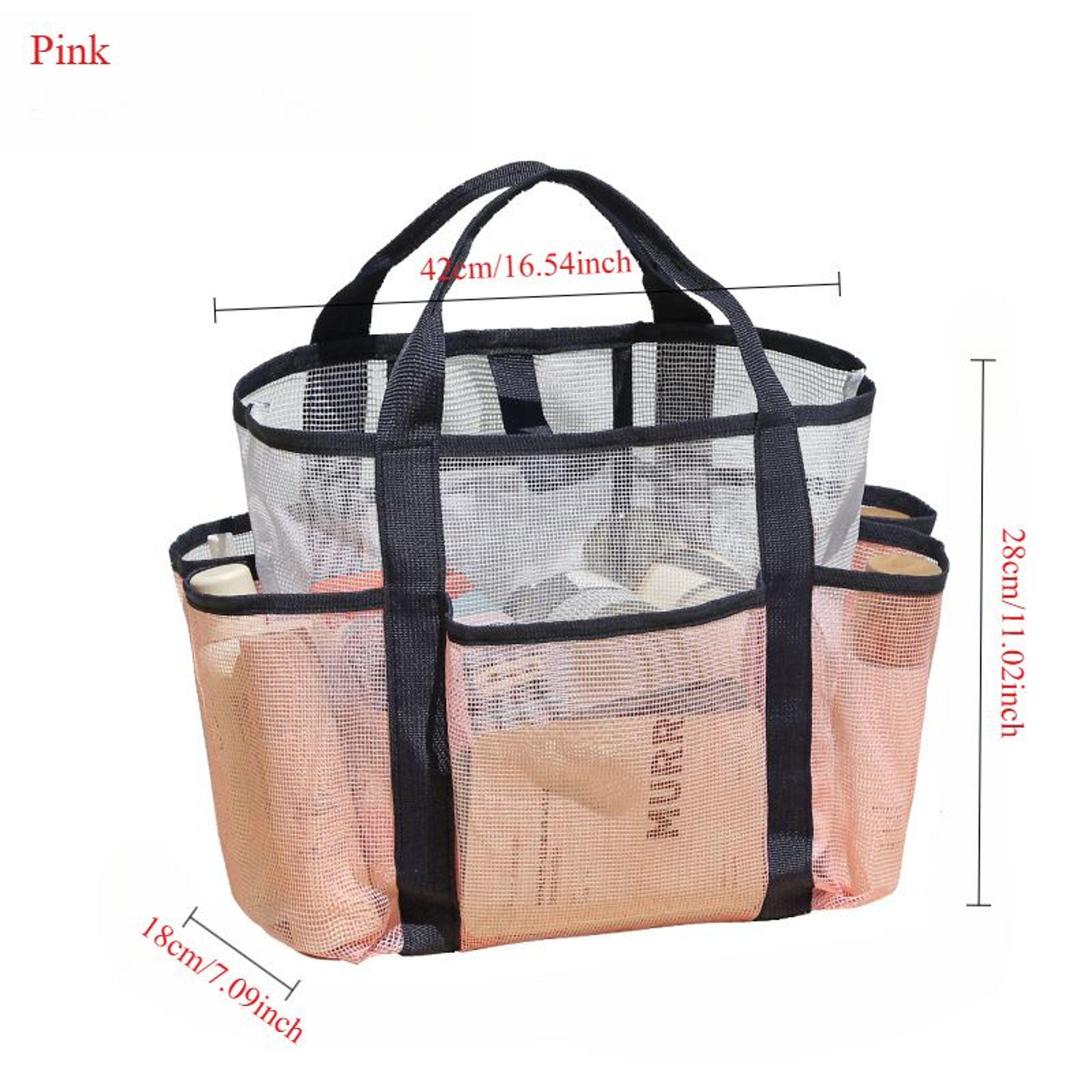 LargeCapacity MultiPocket Mesh Drainage Toiletry  Beach Bag 7