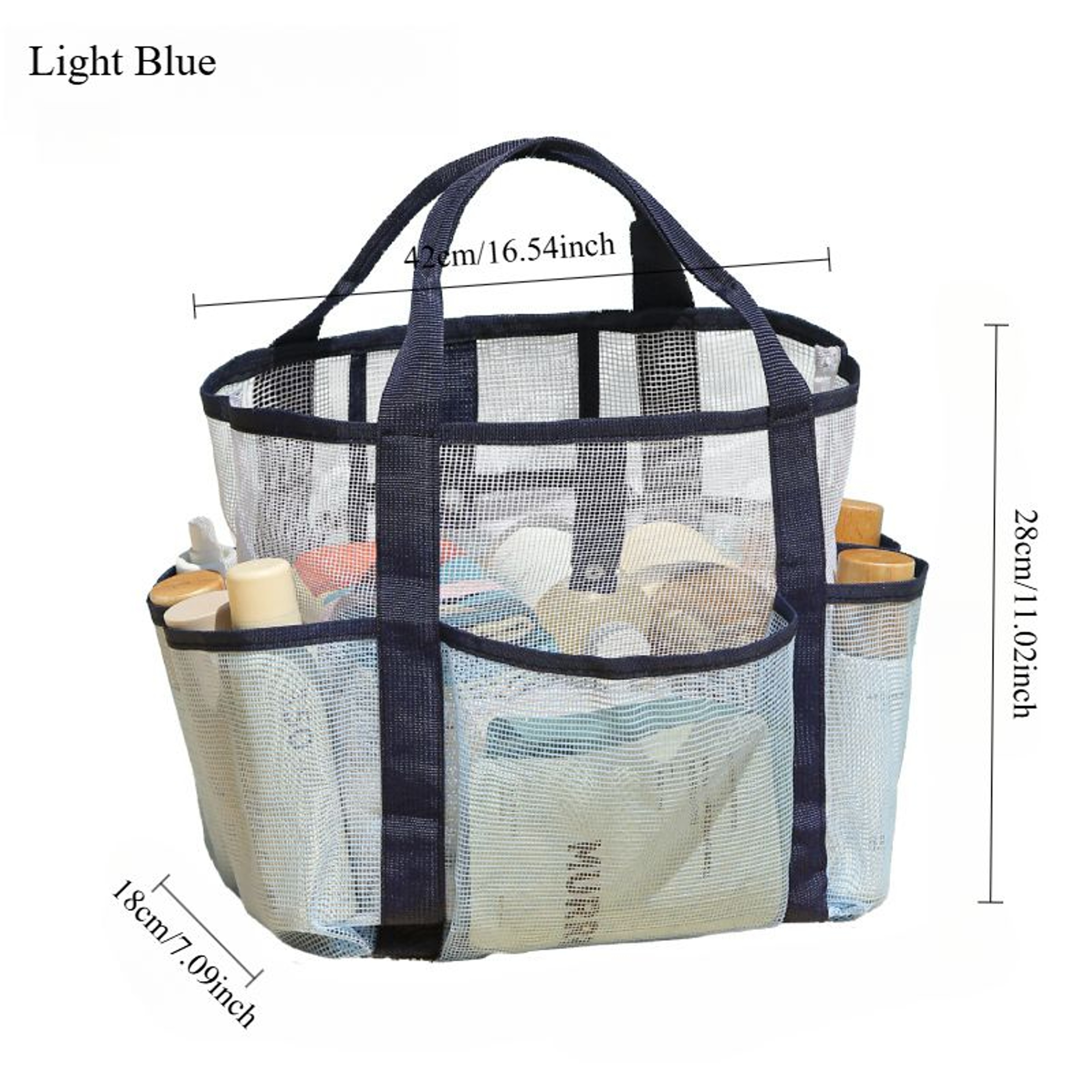 LargeCapacity MultiPocket Mesh Drainage Toiletry  Beach Bag 6
