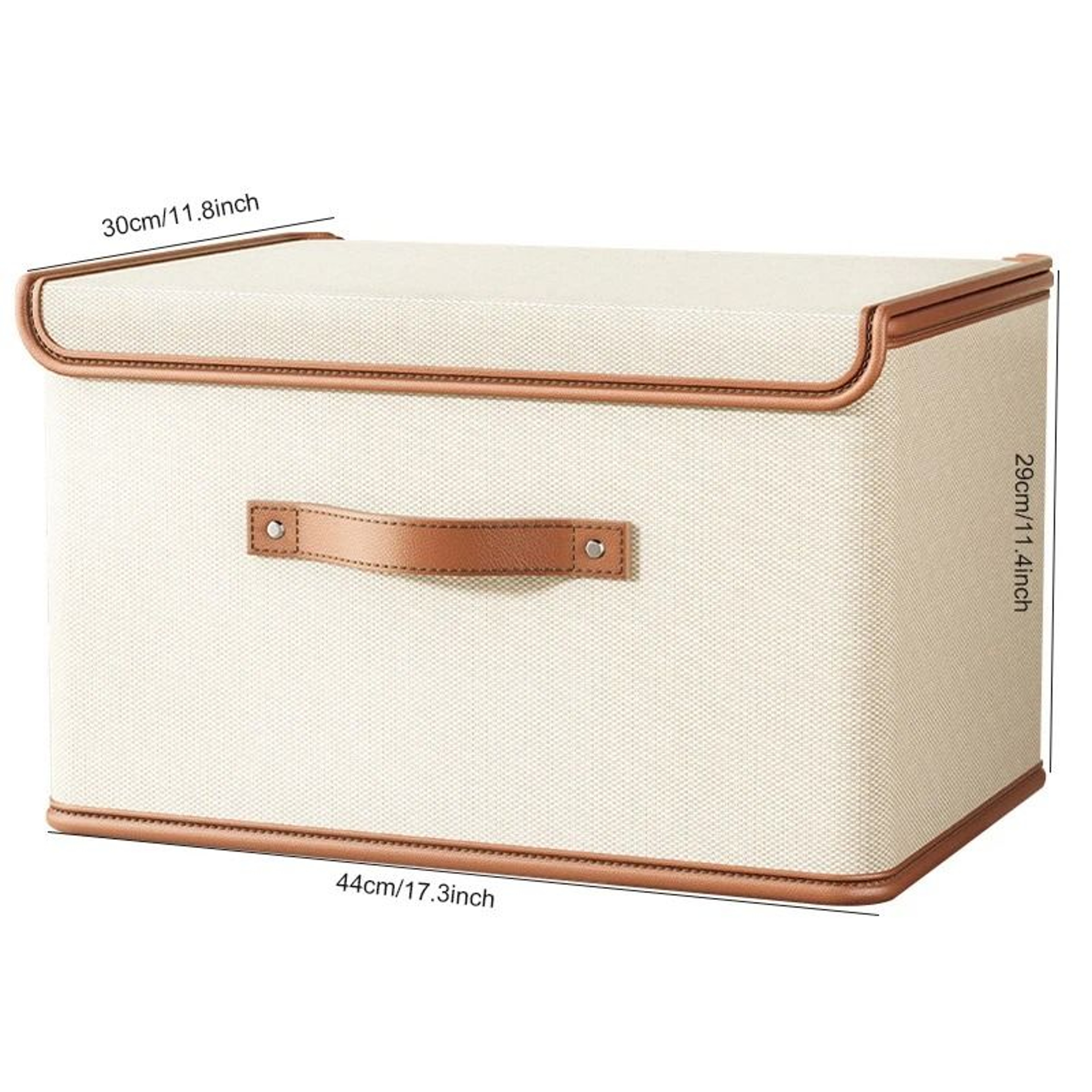 HeavyDuty Oxford Cloth Integrated Flap Lidded Storage Box  Bedroom Wardrobe Basket 6