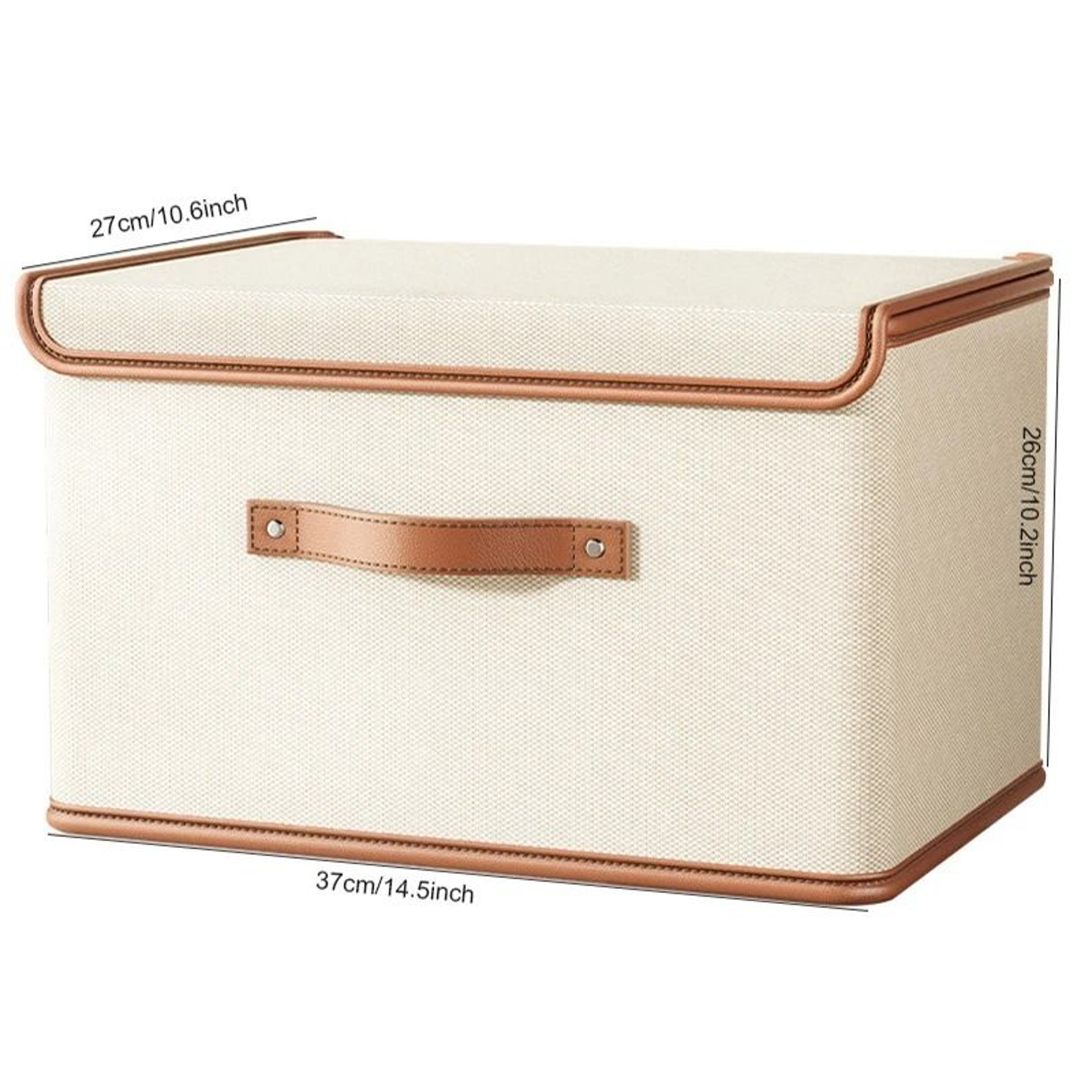 HeavyDuty Oxford Cloth Integrated Flap Lidded Storage Box  Bedroom Wardrobe Basket 5