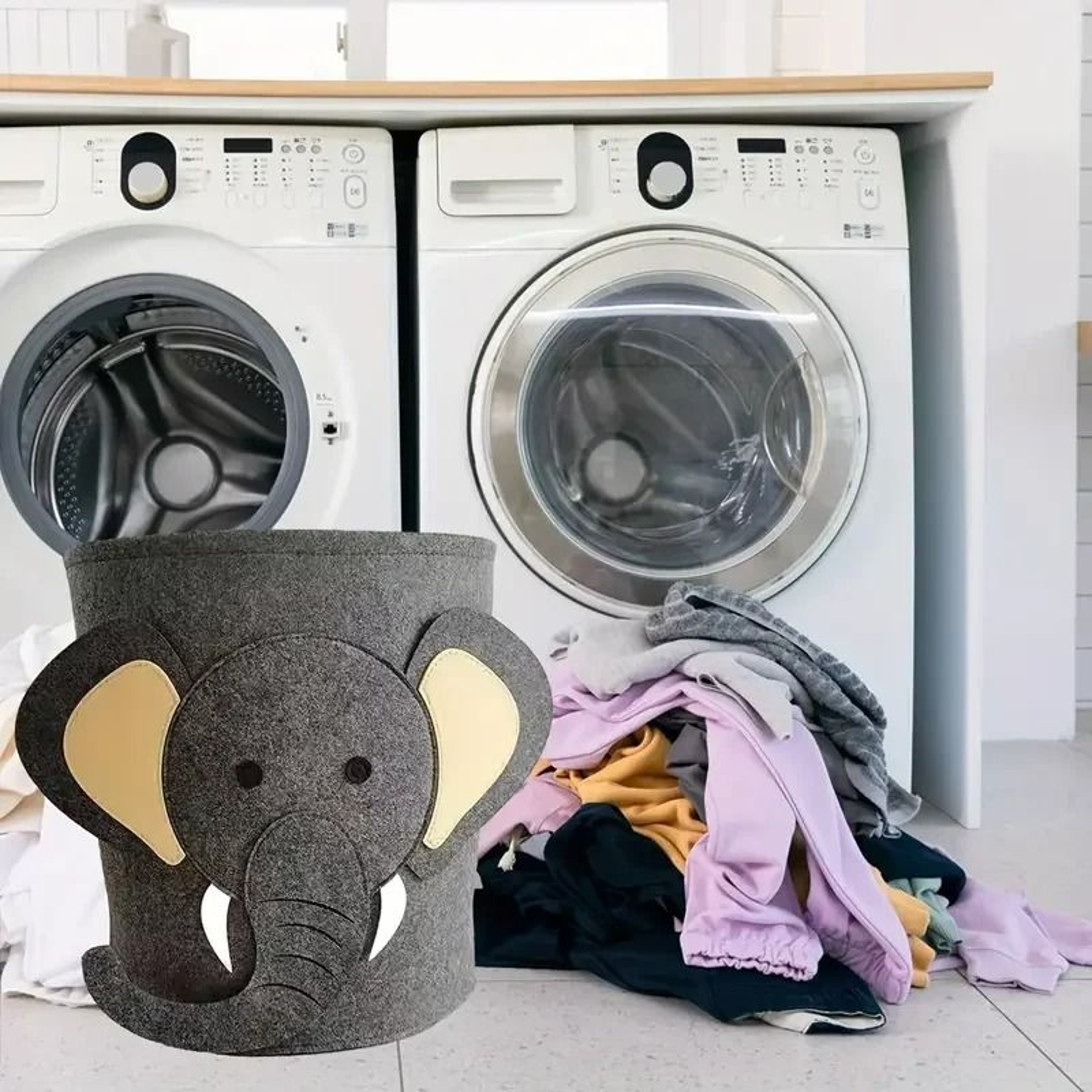 Cute Cartoon Felt Baby Storage Basket Animal Laundry Hamper Toy Organizer 1