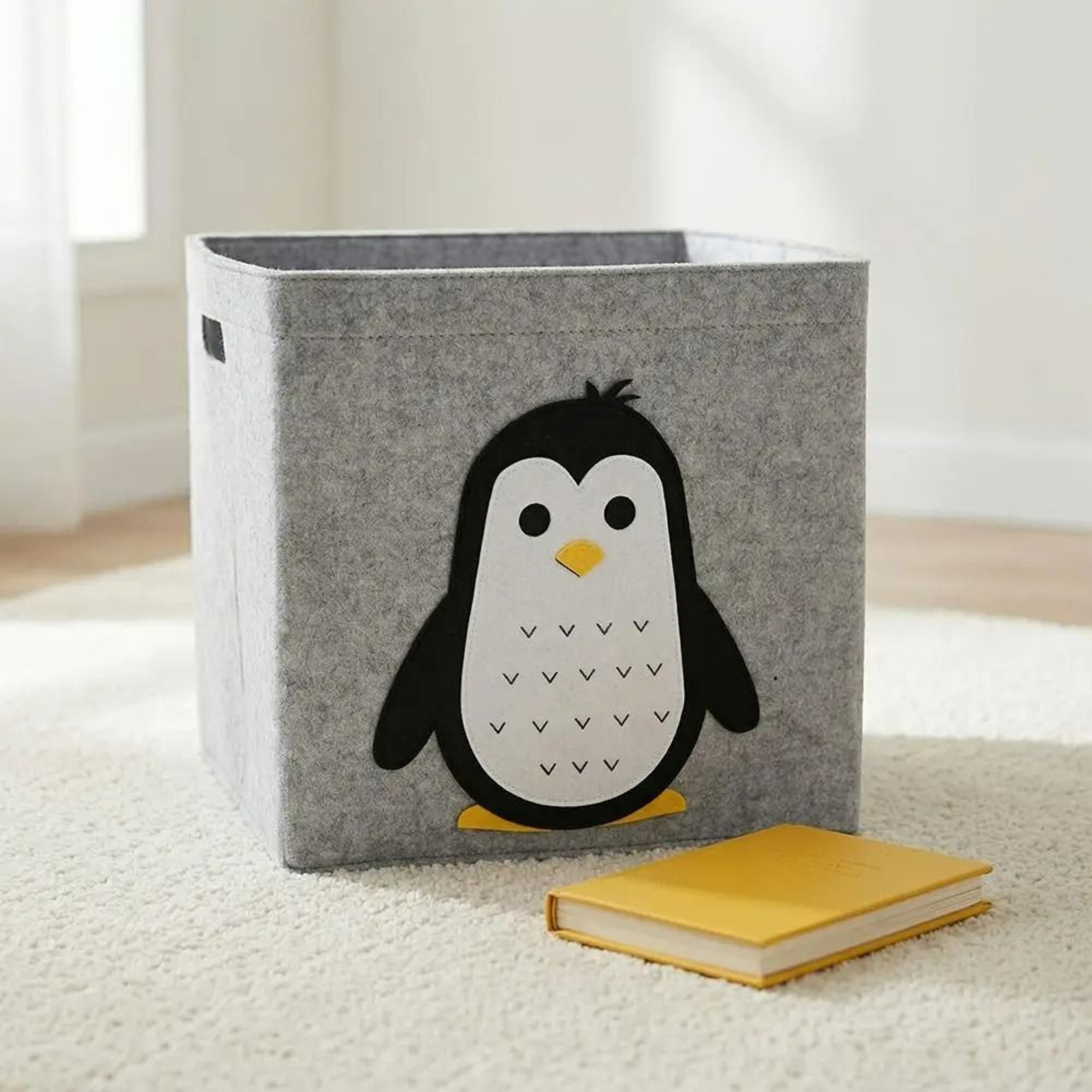 Foldable Cartoon Animal Felt Storage Cube Kids Toy Organizer Bin 2