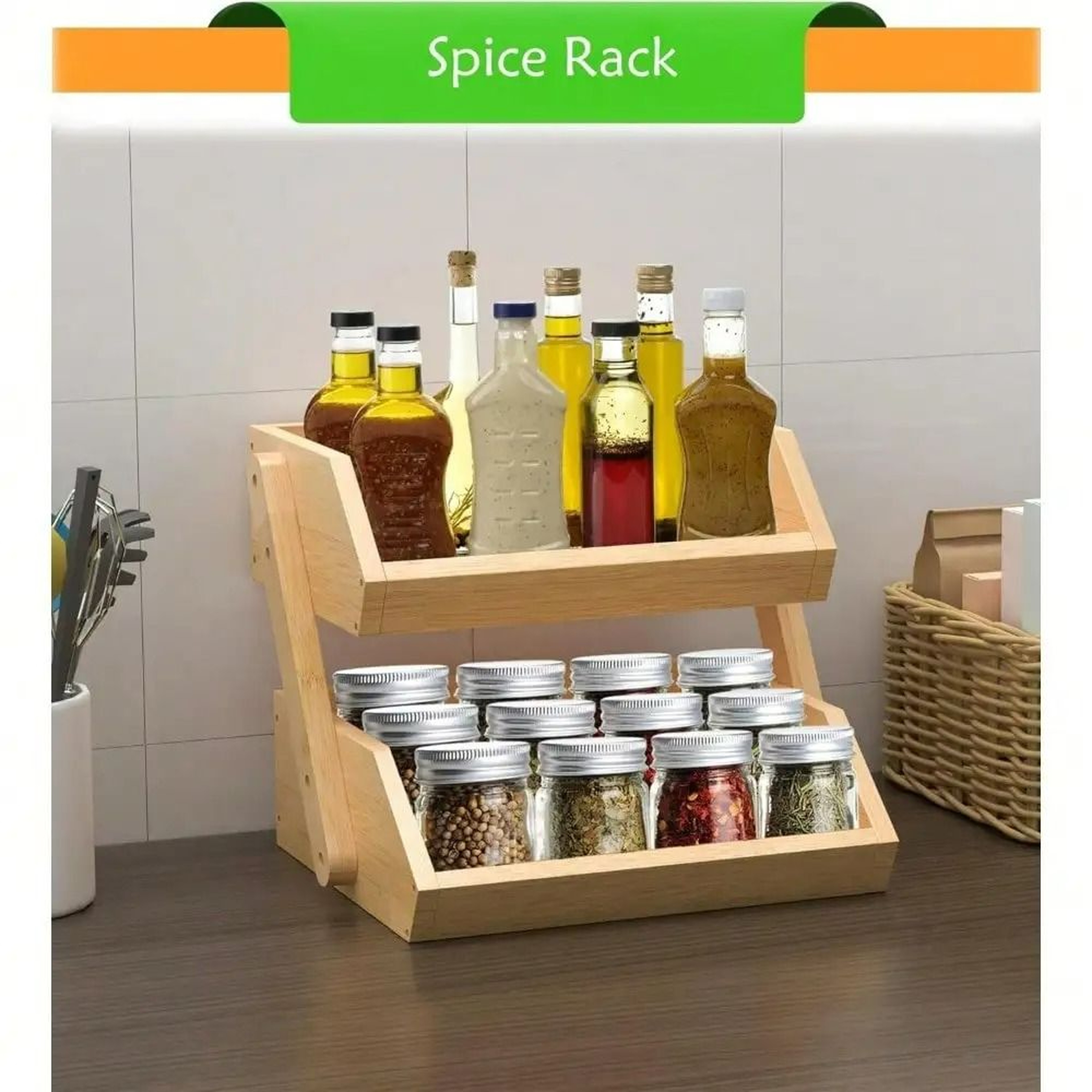 Tiered Bamboo Fruit And Vegetable Basket Stand Multipurpose Kitchen Storage Organizer 2