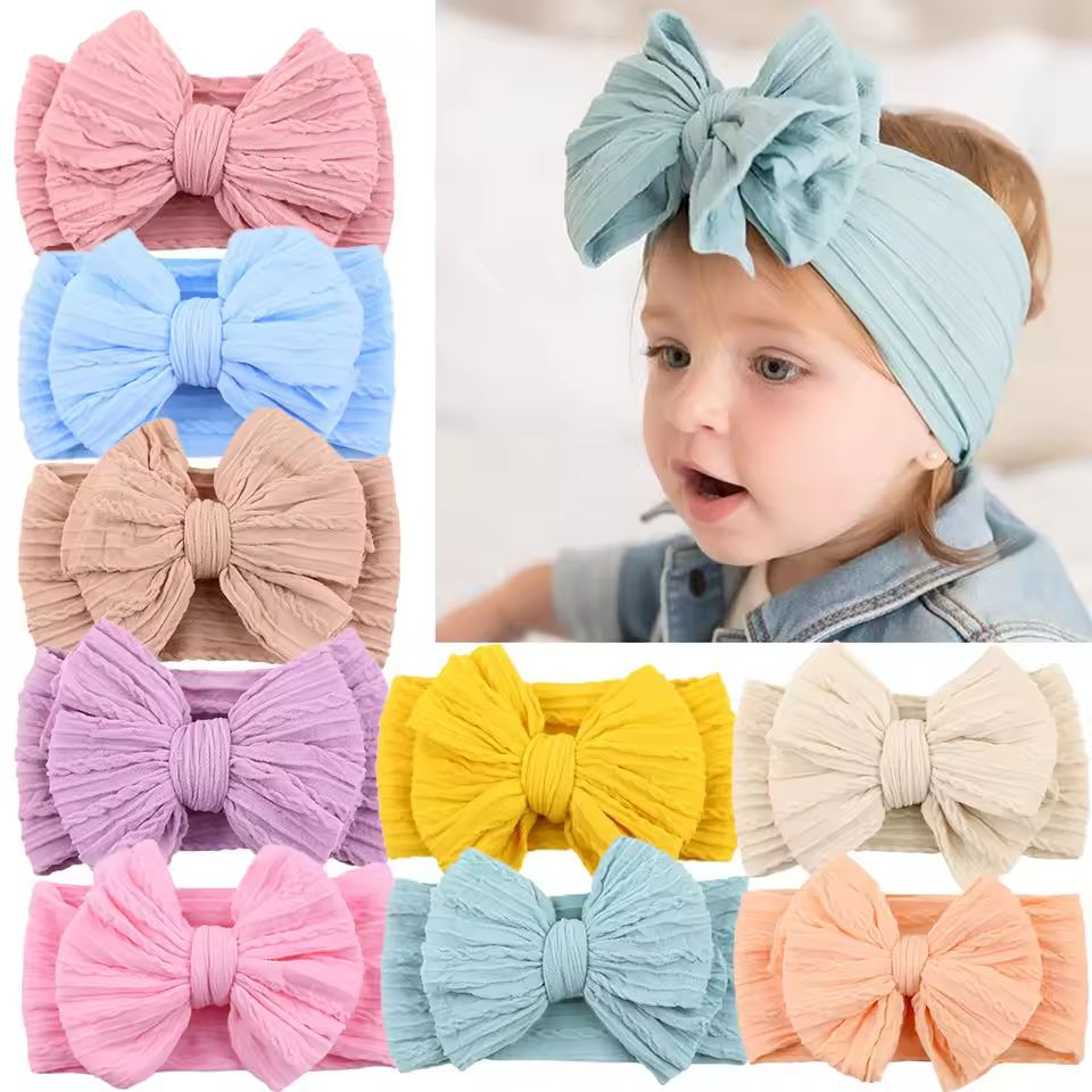 Soft Nylon Baby Headbands With Bow  Stretchy Newborn  Infant Hair Accessories For Girls And Boys 0