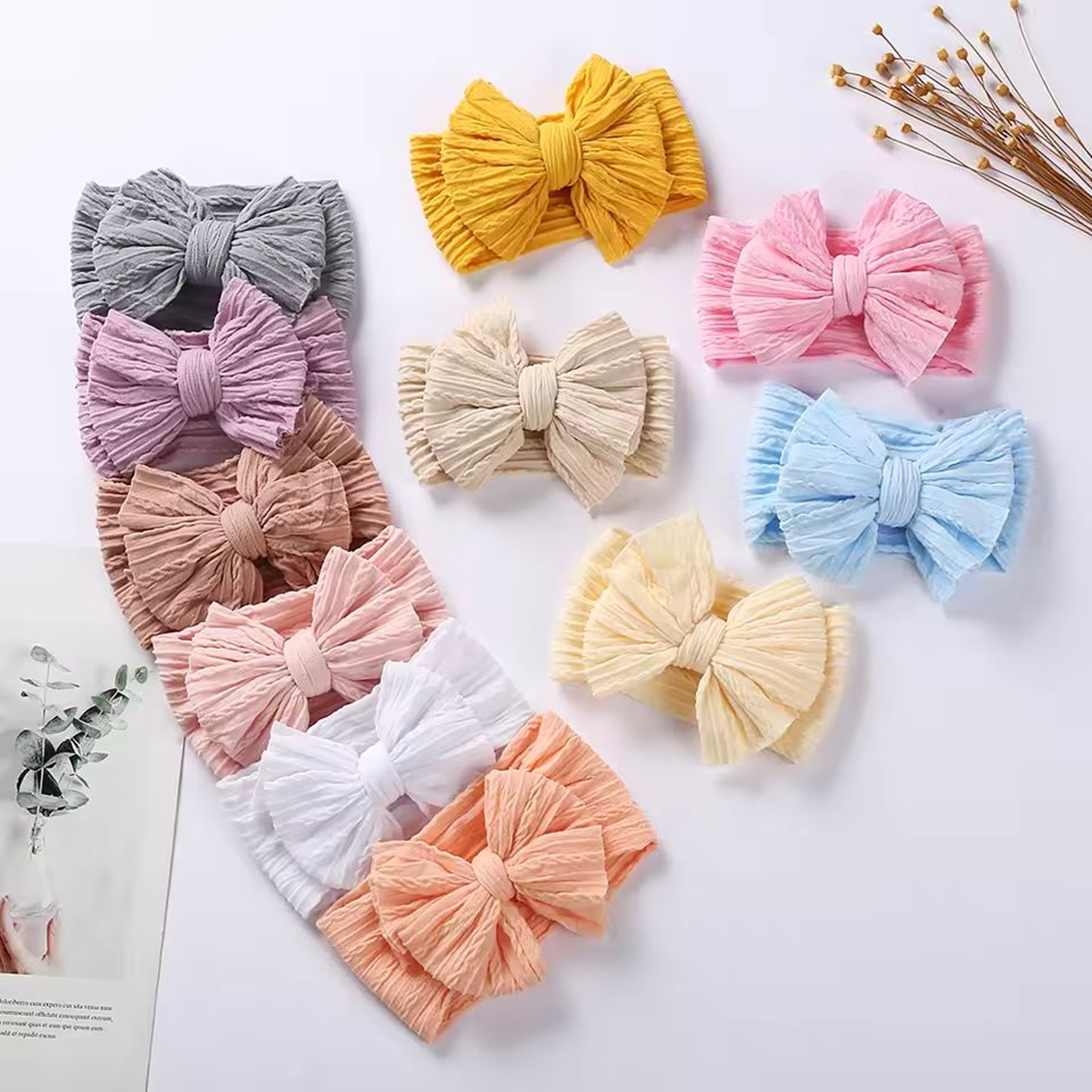 Soft Nylon Baby Headbands With Bow  Stretchy Newborn  Infant Hair Accessories For Girls And Boys 4