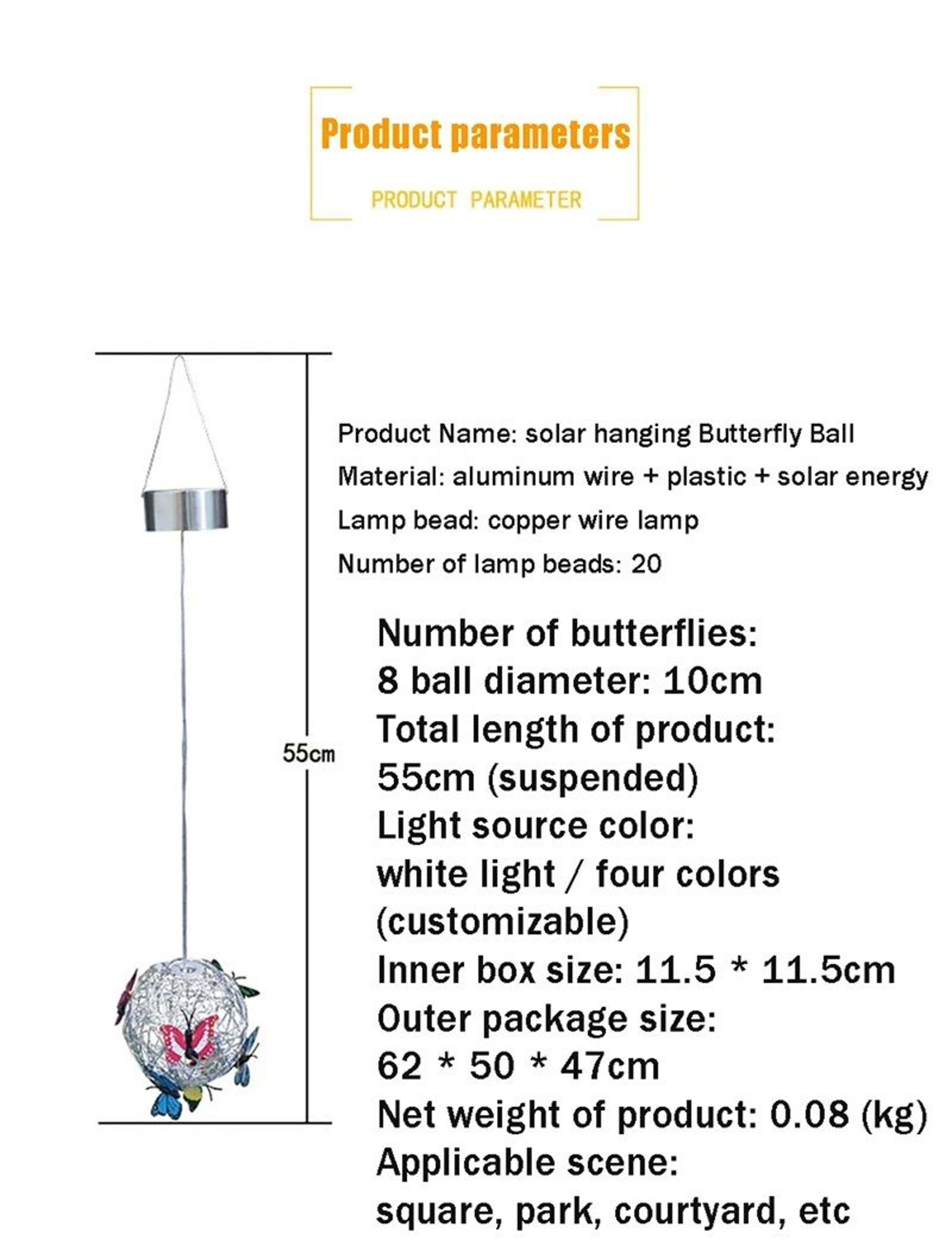 LumiWings Solar Butterfly Wind Chime  Colorful Outdoor LED Light For Garden  Patio Decor 4