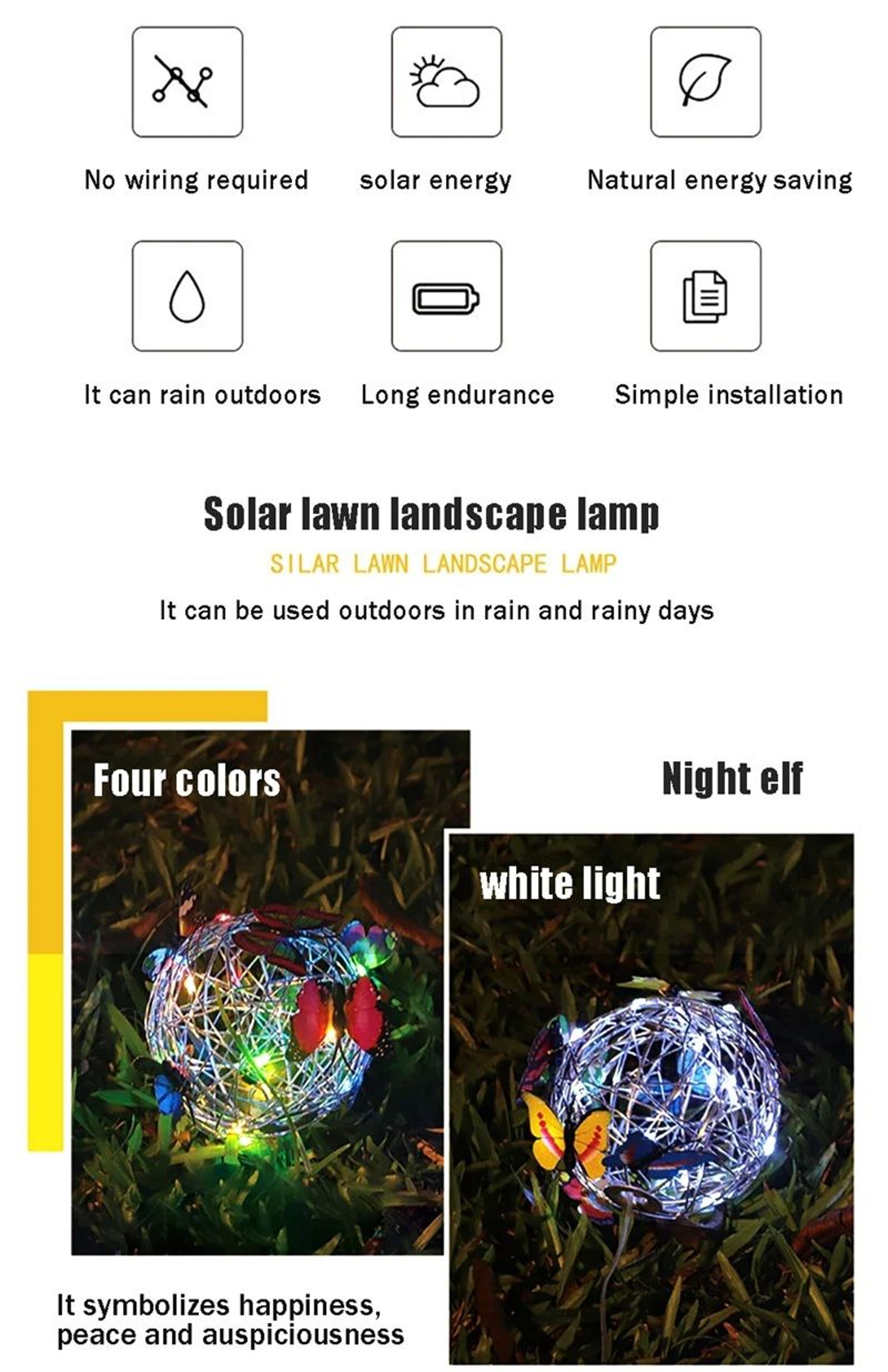 LumiWings Solar Butterfly Wind Chime  Colorful Outdoor LED Light For Garden  Patio Decor 3