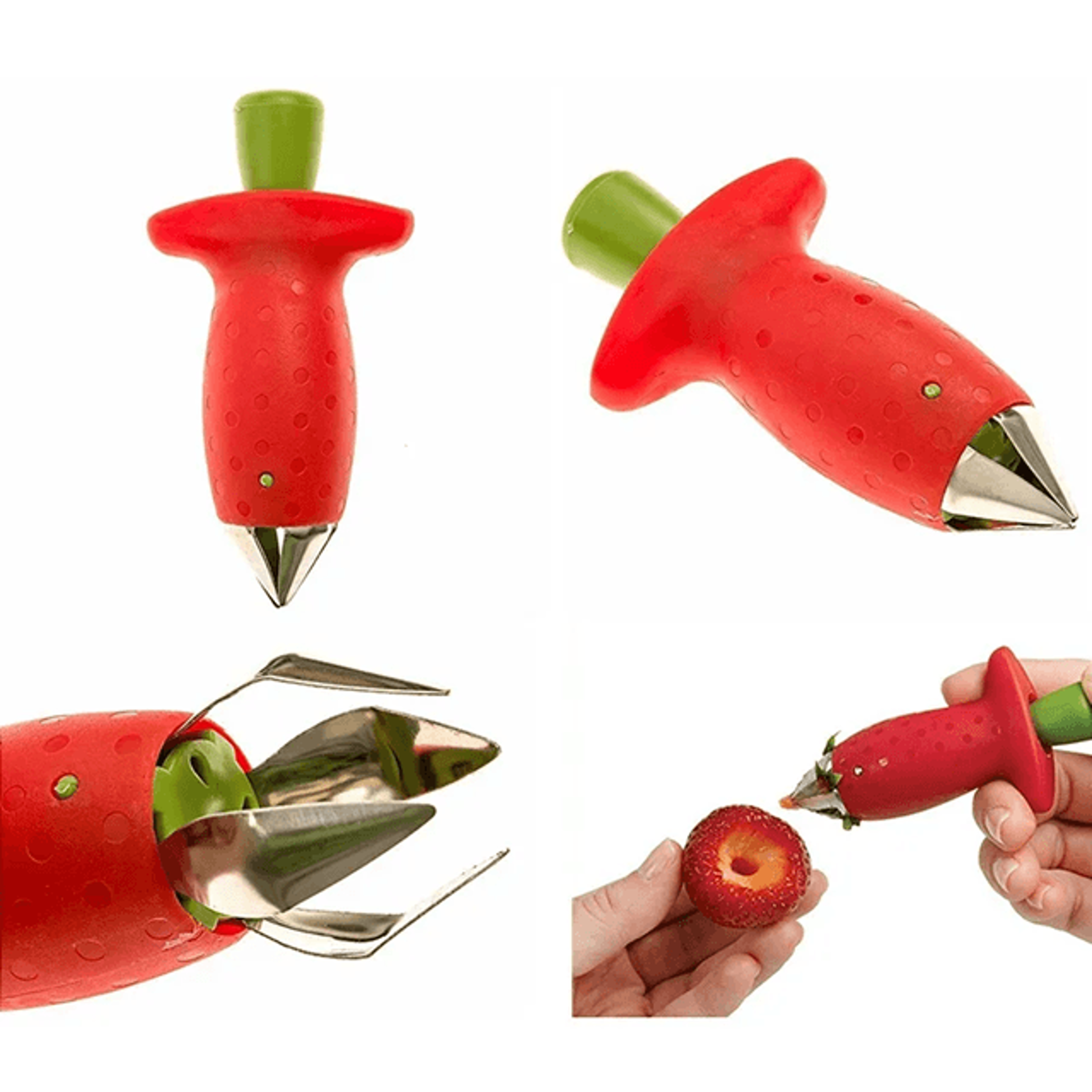 BerryPrep 3in1 Strawberry Slicer  Corer Huller  Fruit Cutter Tool For Salads And Desserts 0