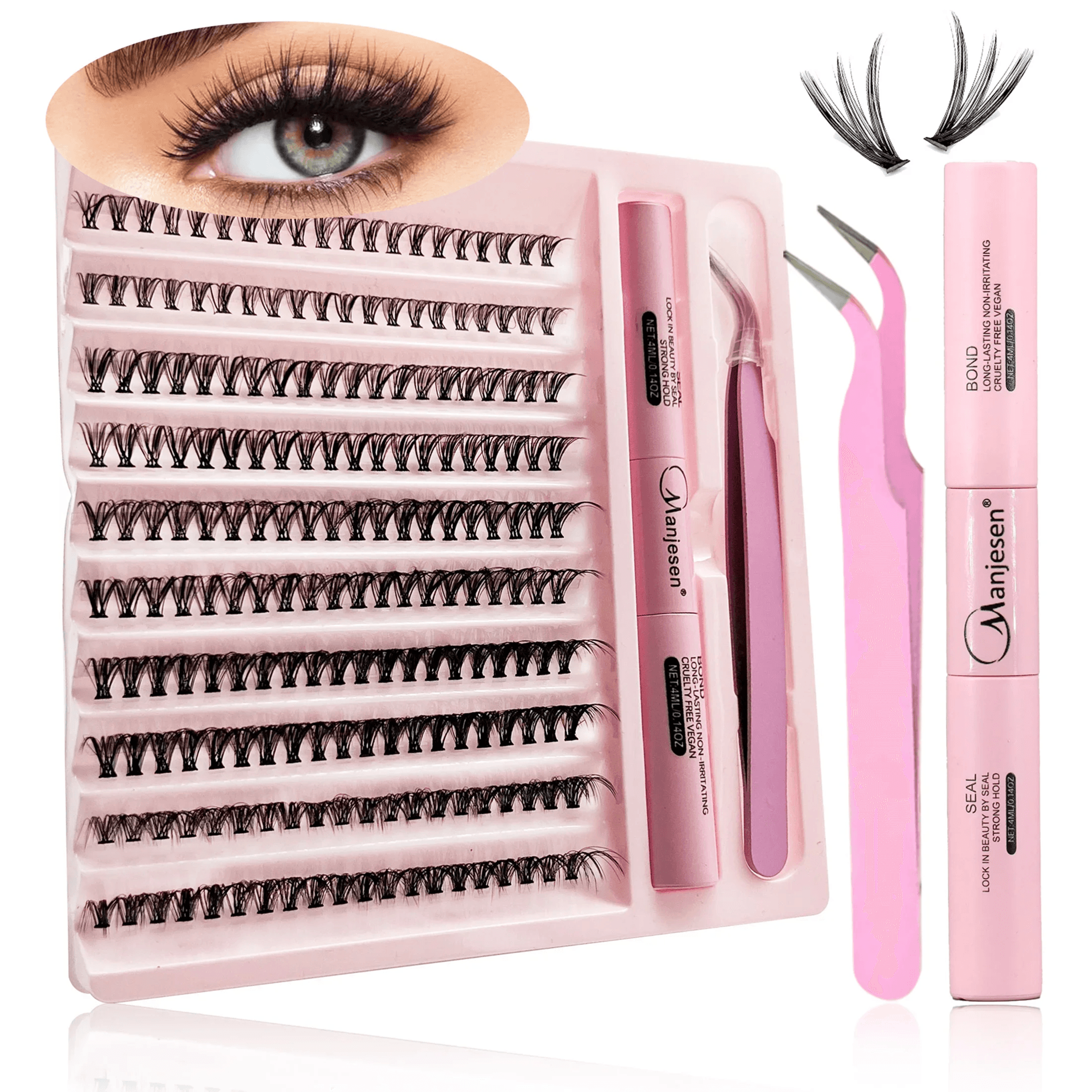 DIY Lash Extension Kit  200 Piece Cluster Lashes With Bond And Seal For At Home Use 0