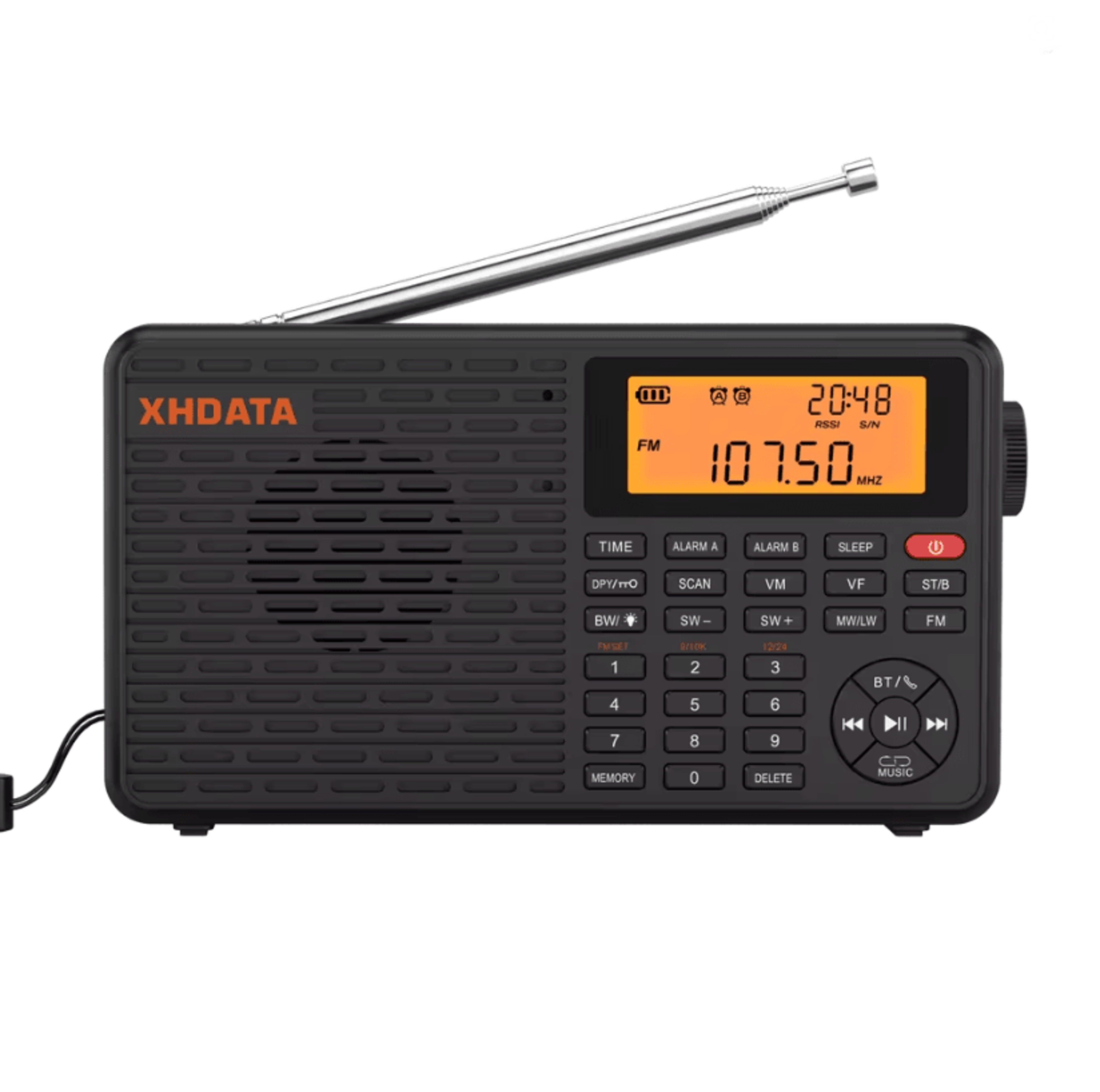 XHDATA D109 Portable Bluetooth Radio With AM FM SW Bands And TF Card Support 3