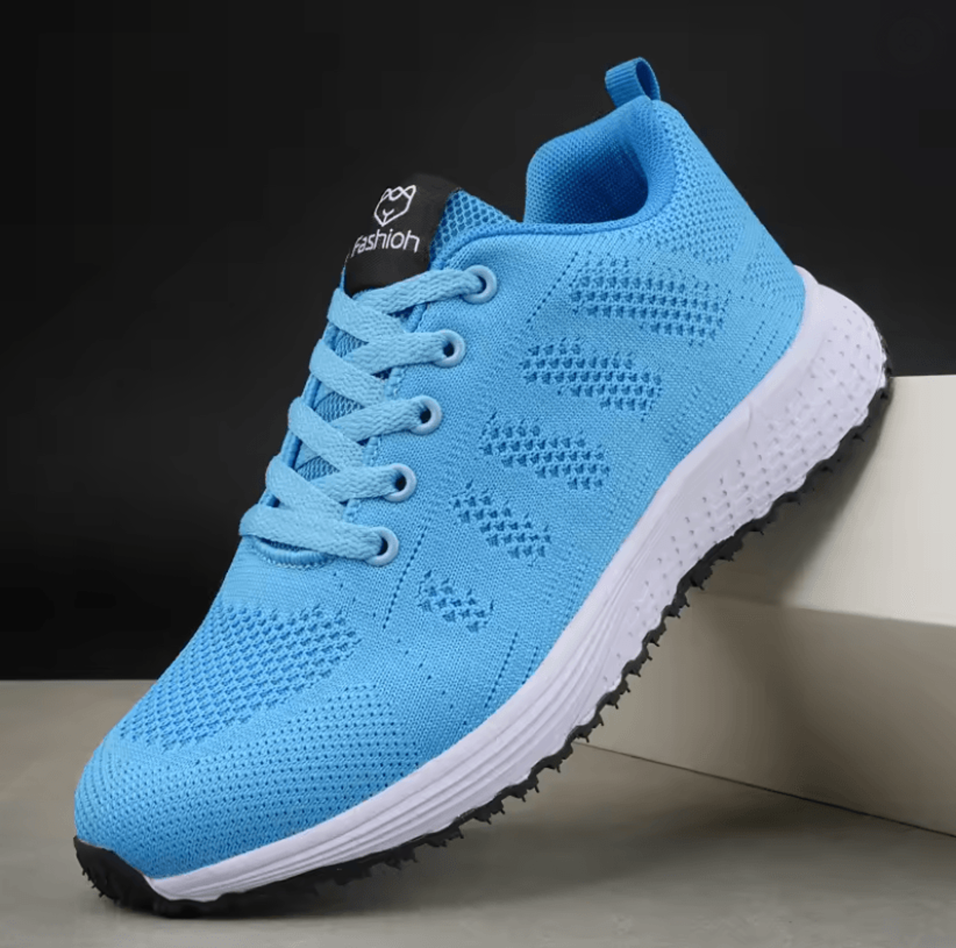 Womens Lightweight Knit Walking Sneakers  Breathable Casual Lace Up Shoes 4