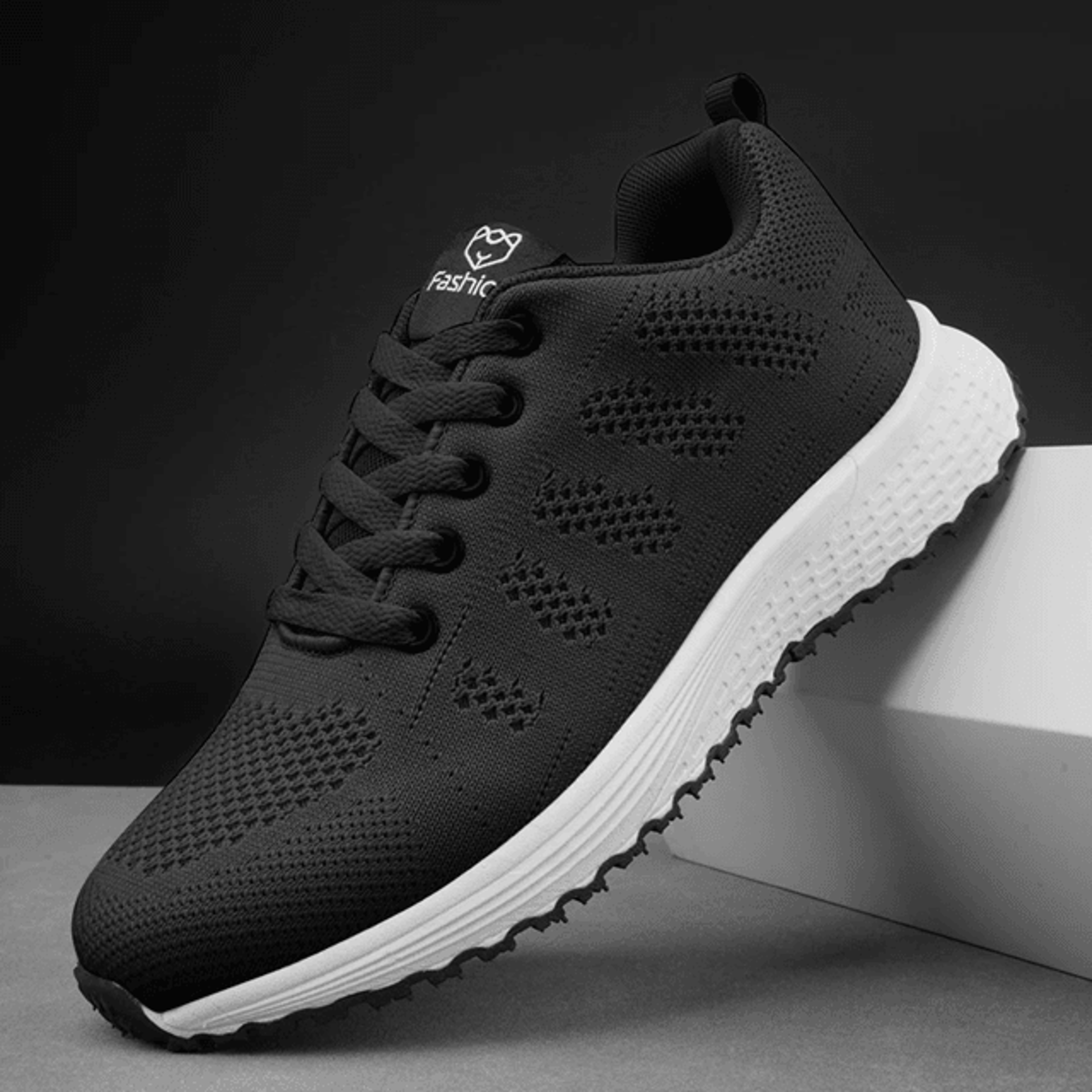 Womens Lightweight Knit Walking Sneakers  Breathable Casual Lace Up Shoes 1