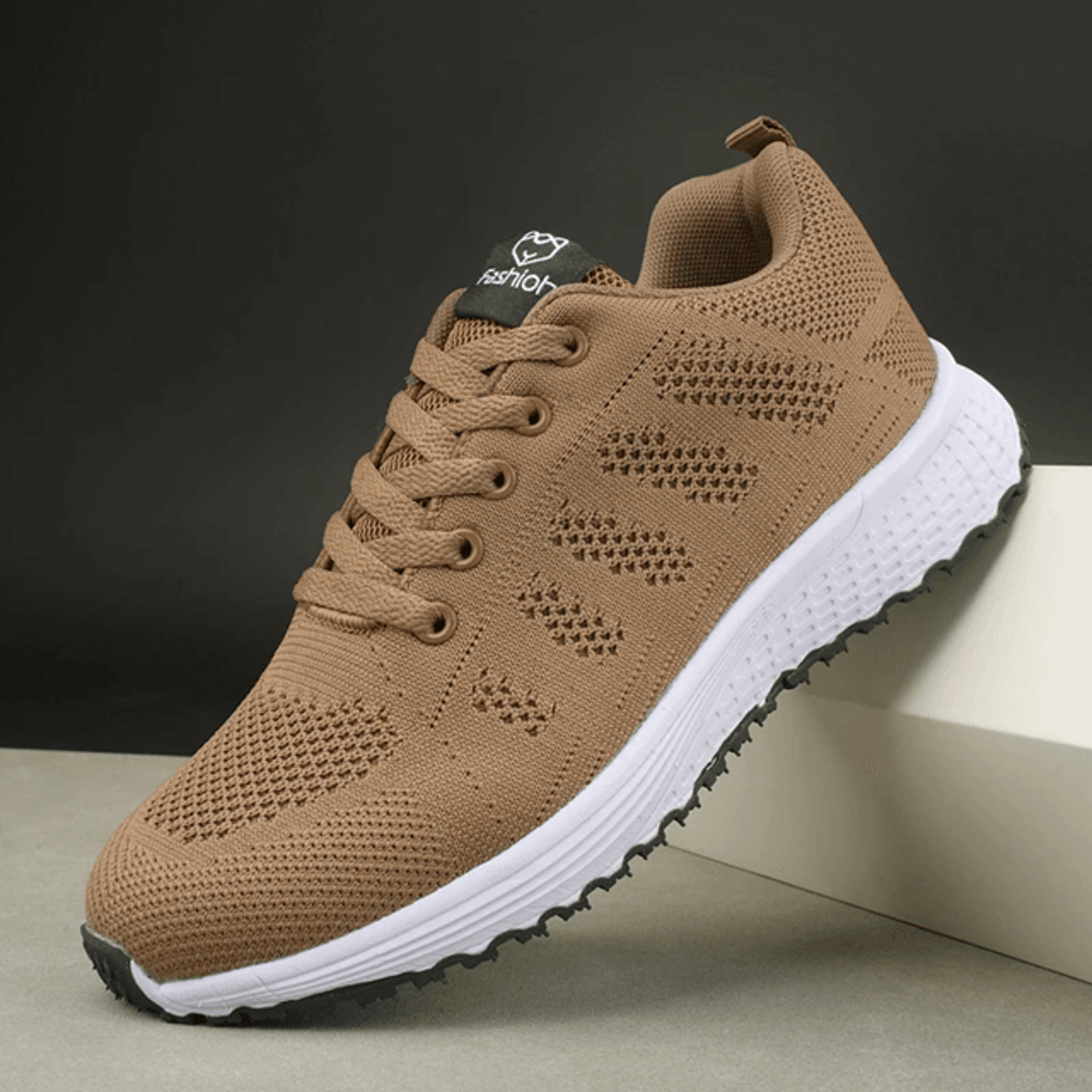 Womens Lightweight Knit Walking Sneakers  Breathable Casual Lace Up Shoes 3