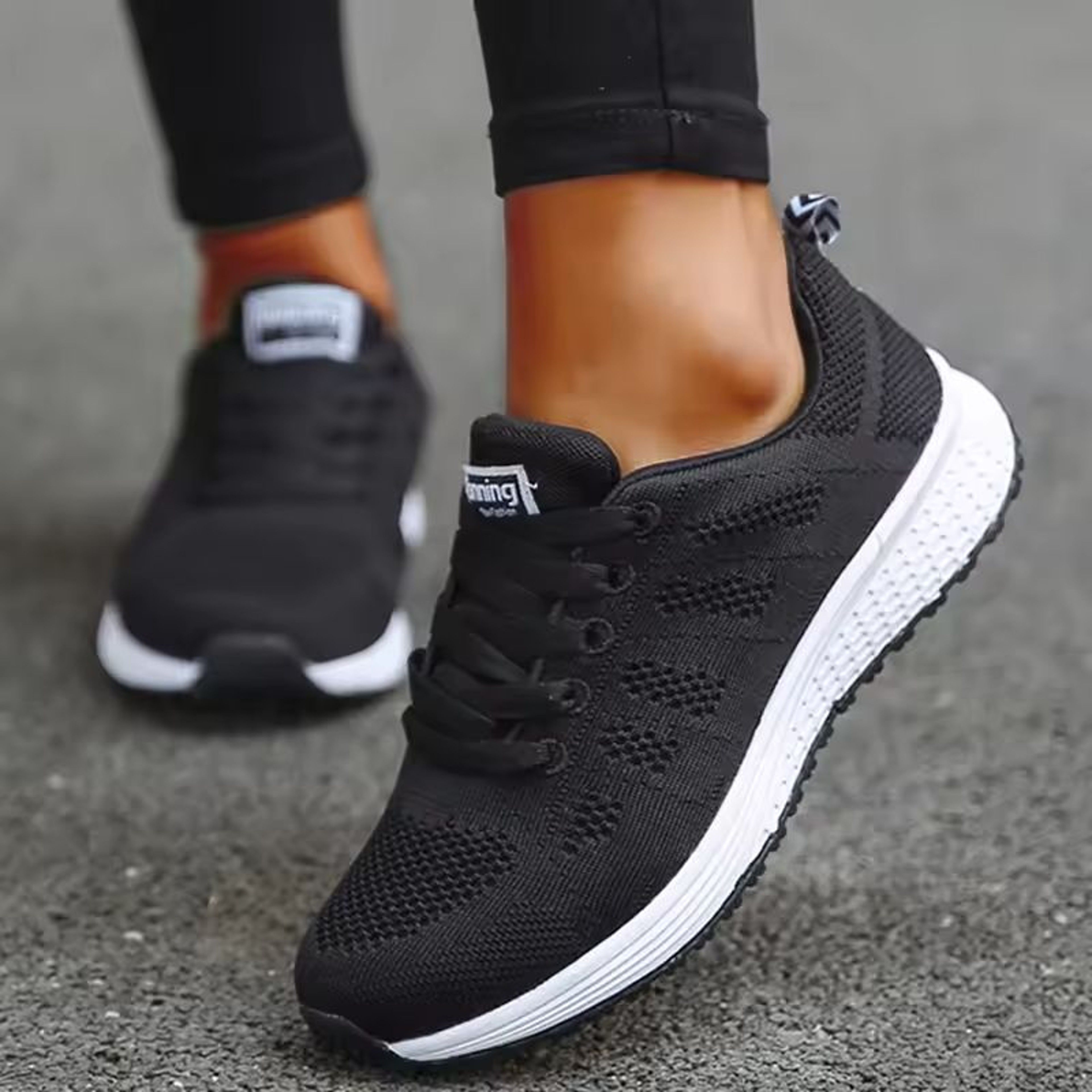 AirFlex Womens Breathable Mesh Sneakers Lightweight Lace Up Vulcanized Shoes For Active Comfort 2
