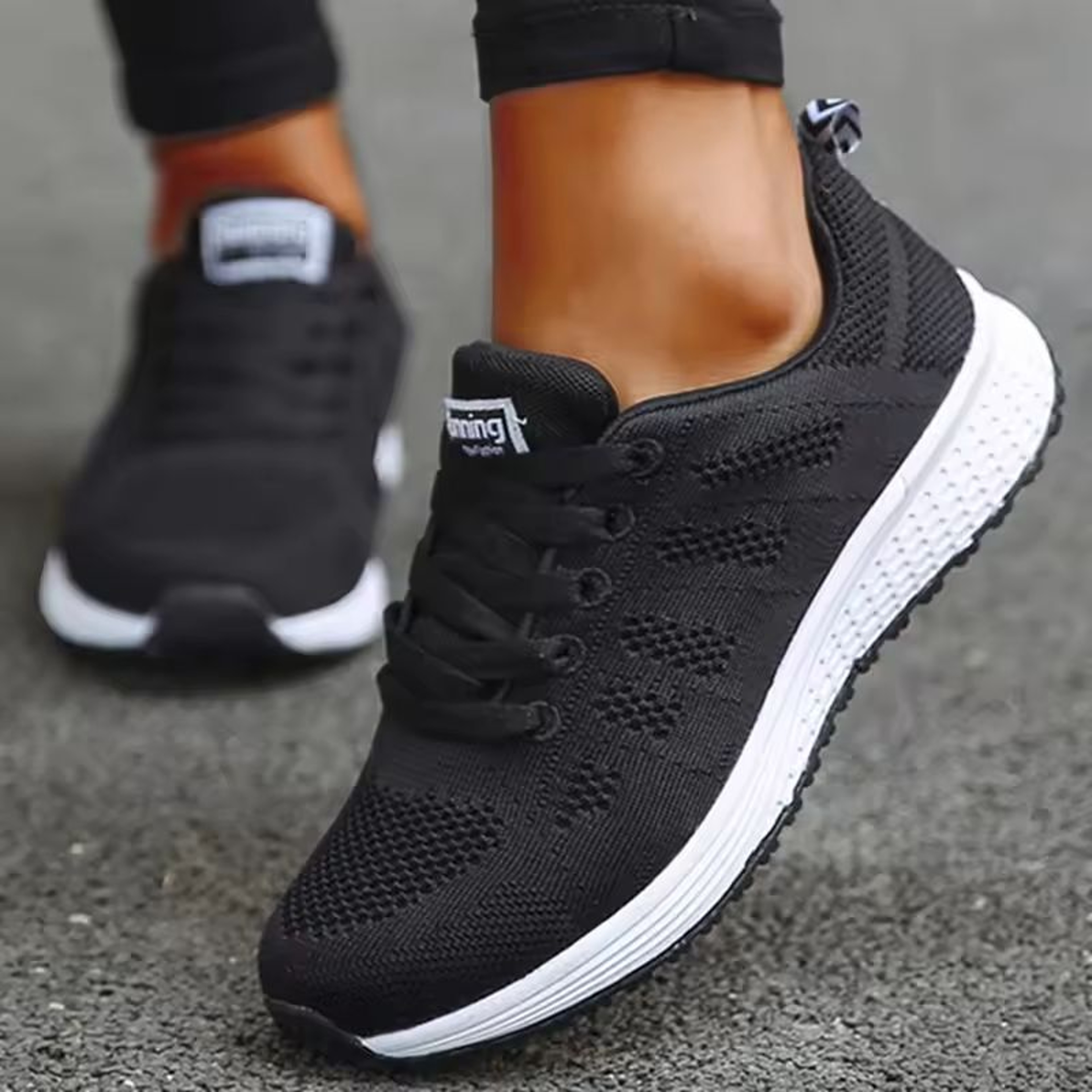 AirFlex Womens Breathable Mesh Sneakers Lightweight Lace Up Vulcanized Shoes For Active Comfort 7
