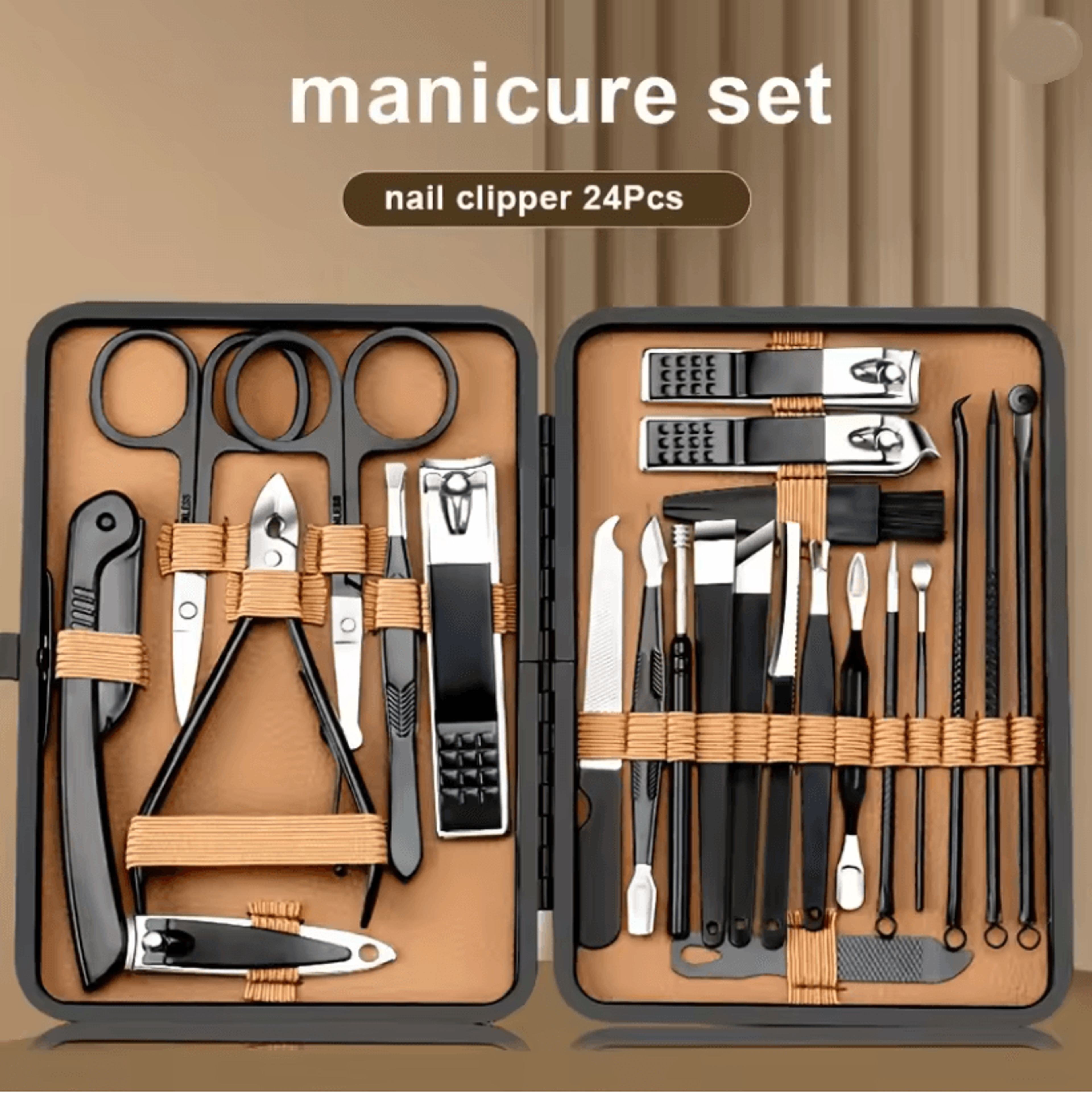 Stainless Steel Manicure Pedicure Set 18 Piece With PU Leather Case 0