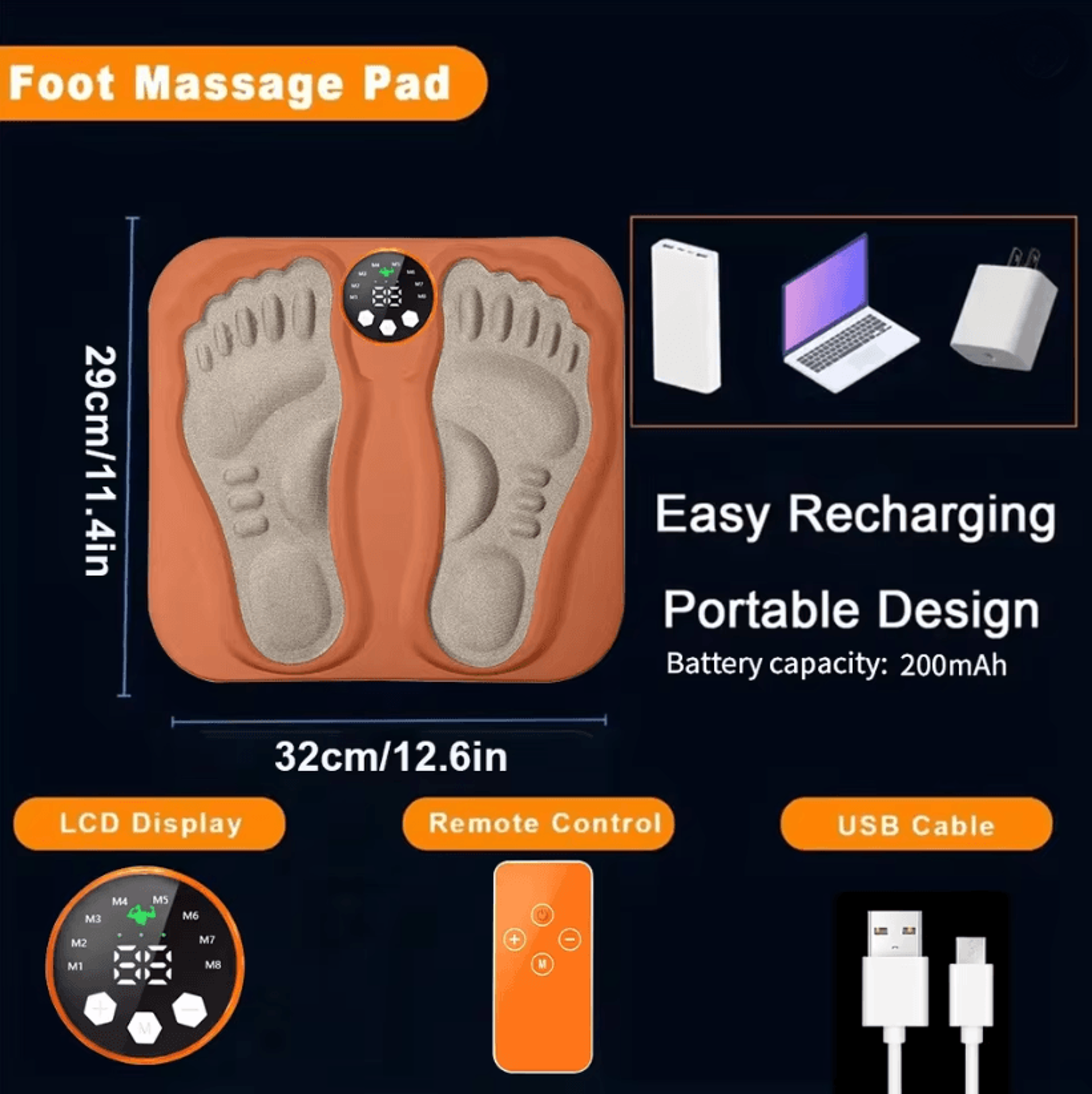 Smart 3D EMS Foot Massage Pad With Remote Control 2