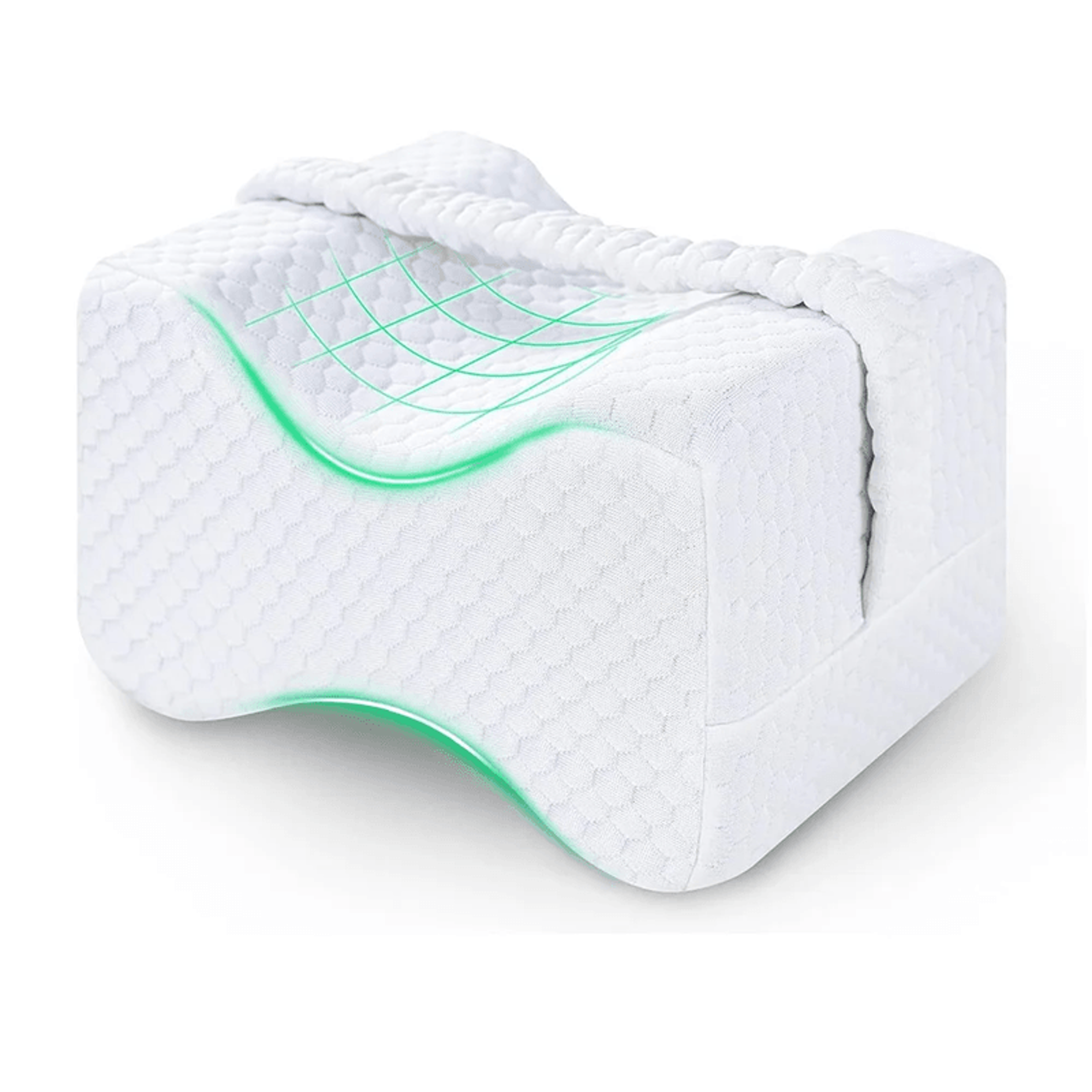 Memory Foam Knee Pillow For Side Sleepers With Adjustable Strap 4