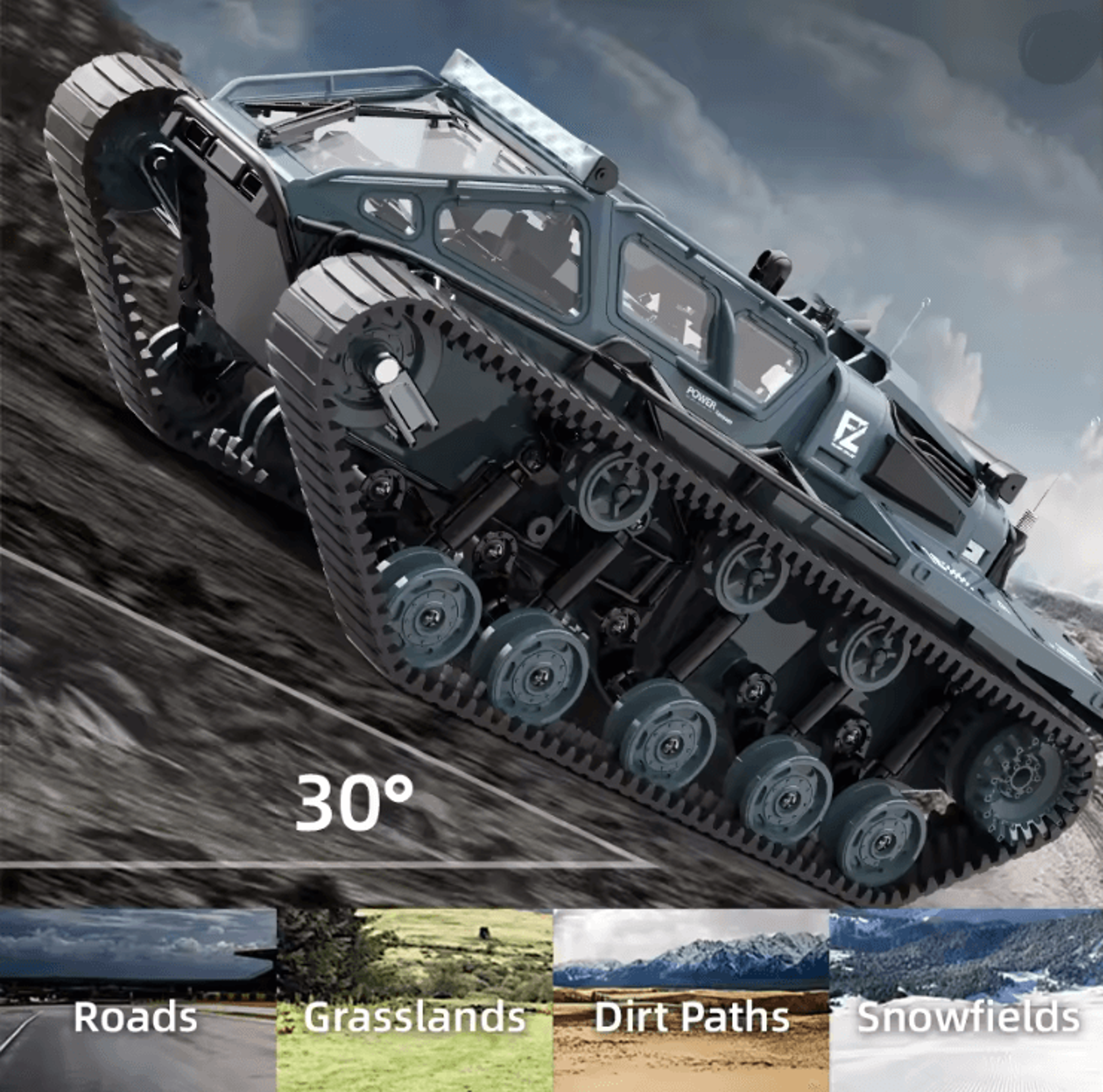 JJRC C8812 RC Tracked Tank With LED Lights Full Scale Model 1